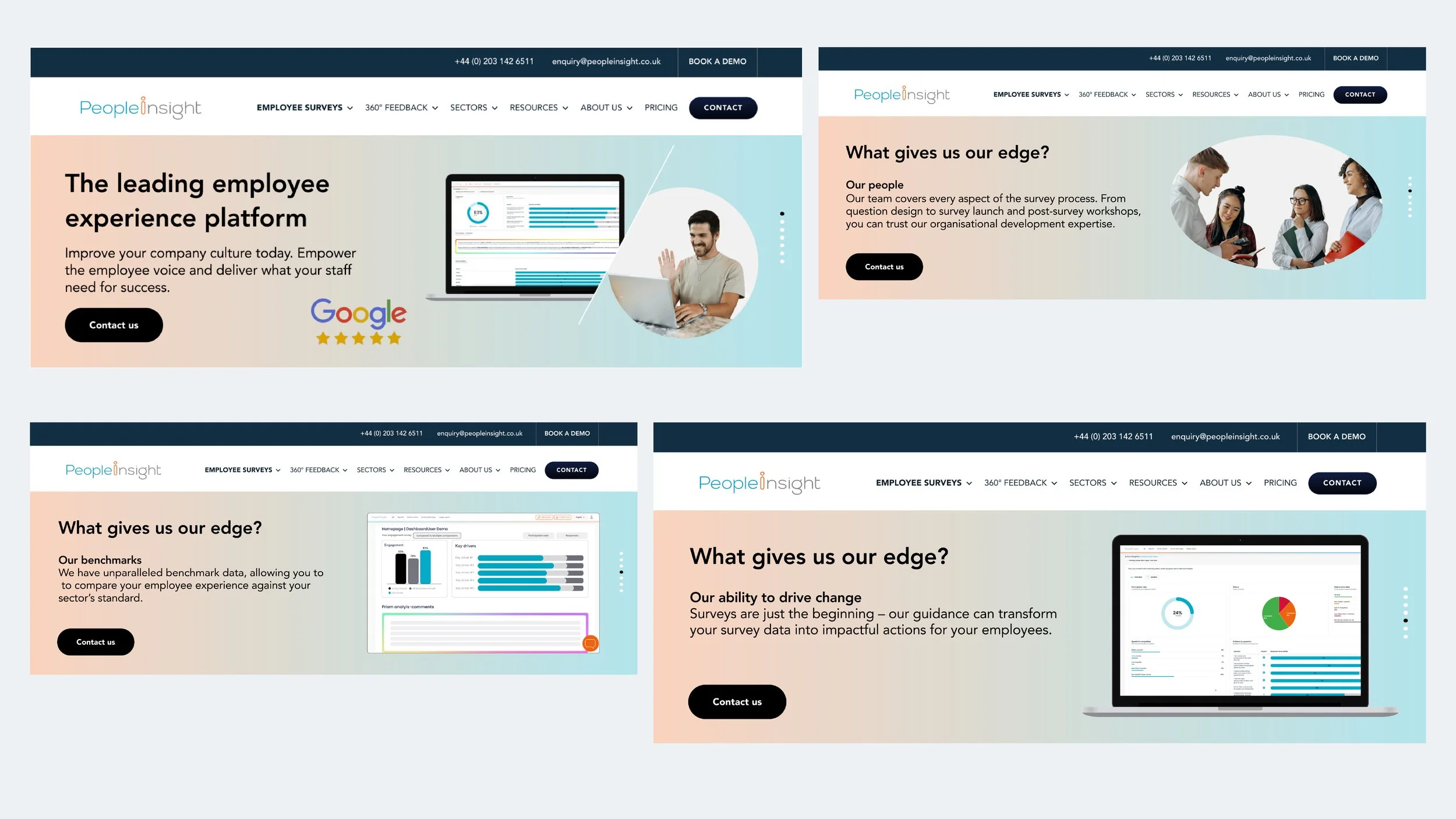 Iterations of website imagery