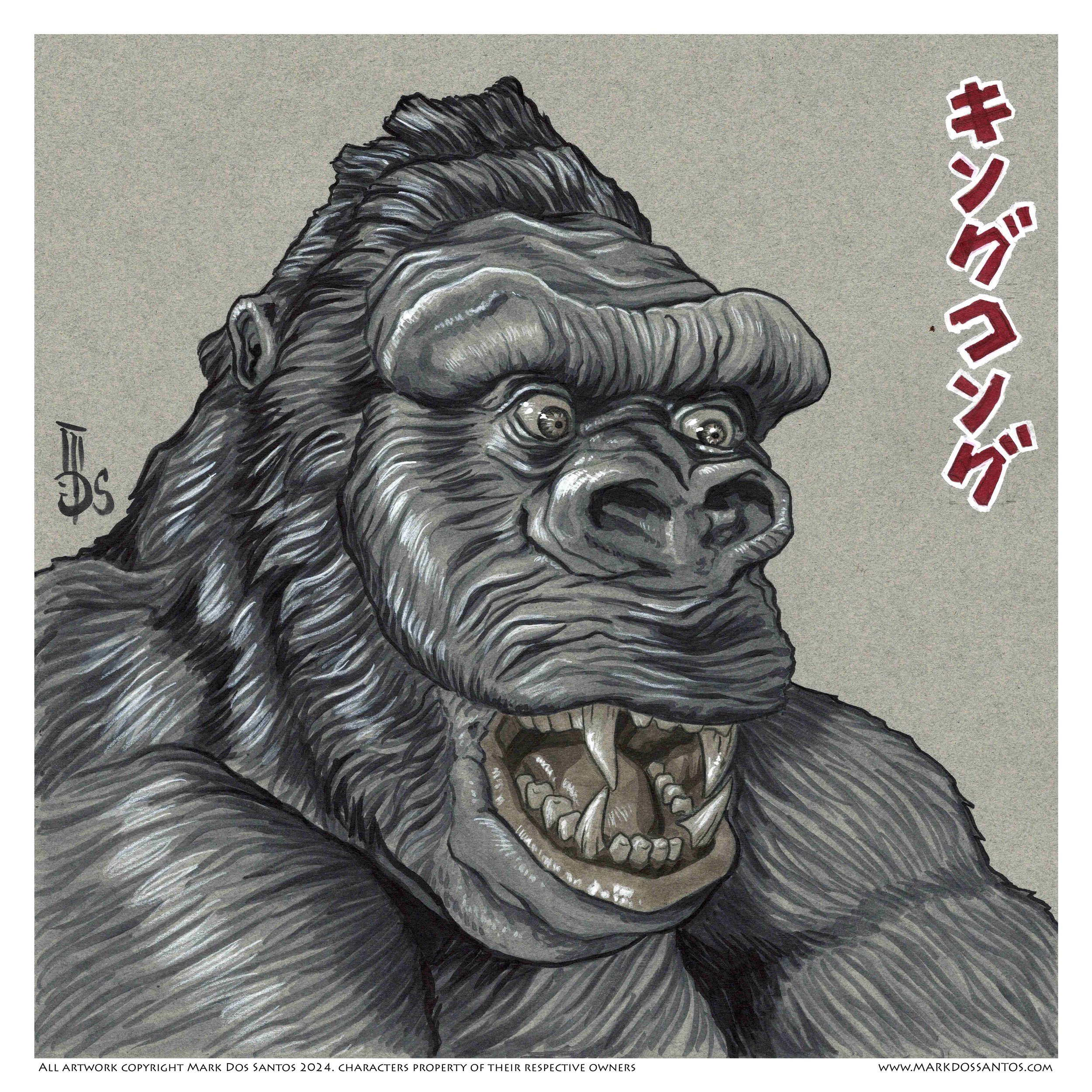 Original Art Kaiju Glamour Shot KING KONG 1933 Mark Dos Santos