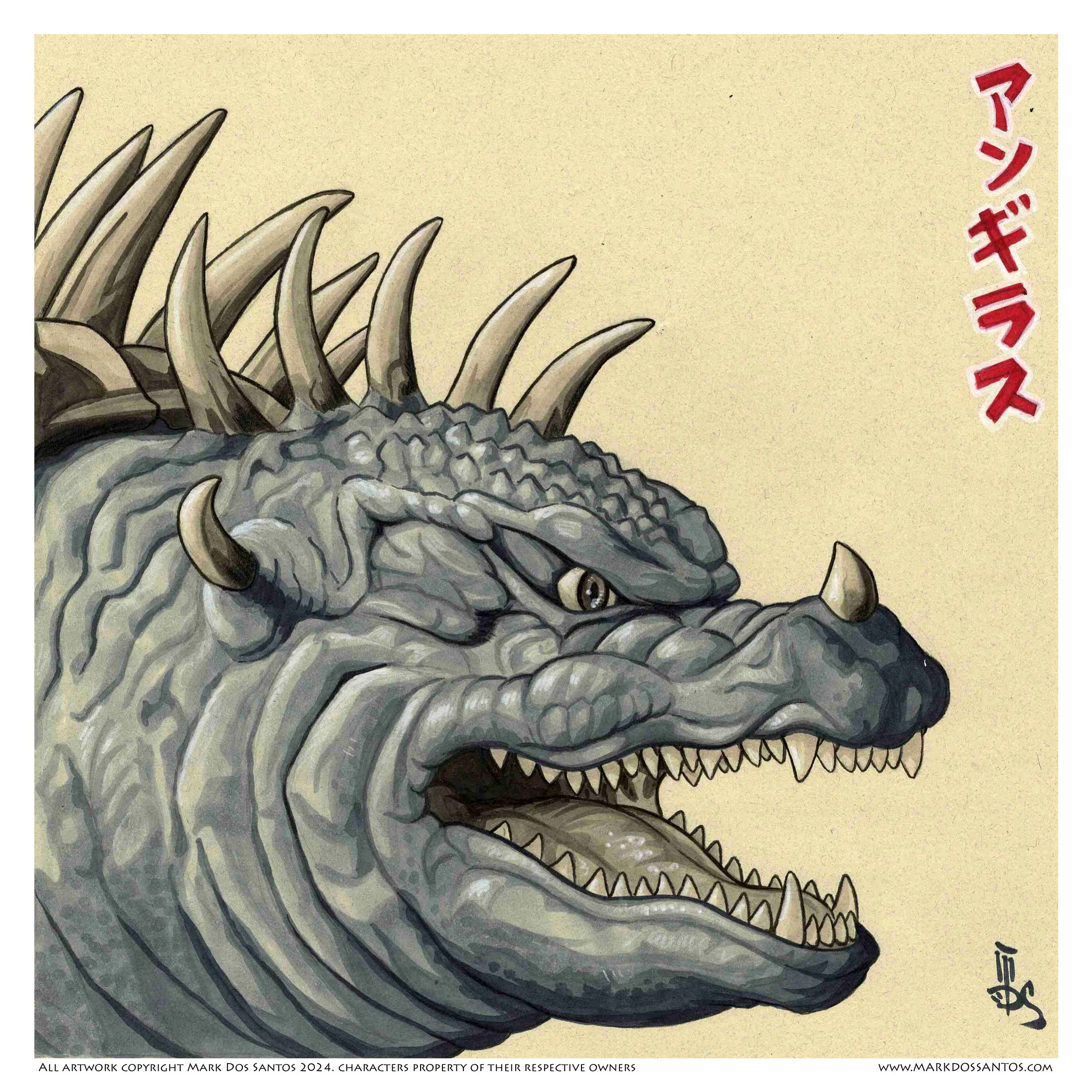 Original Art:  Kaiju Glamour Shot - ANGUIRUS 2004