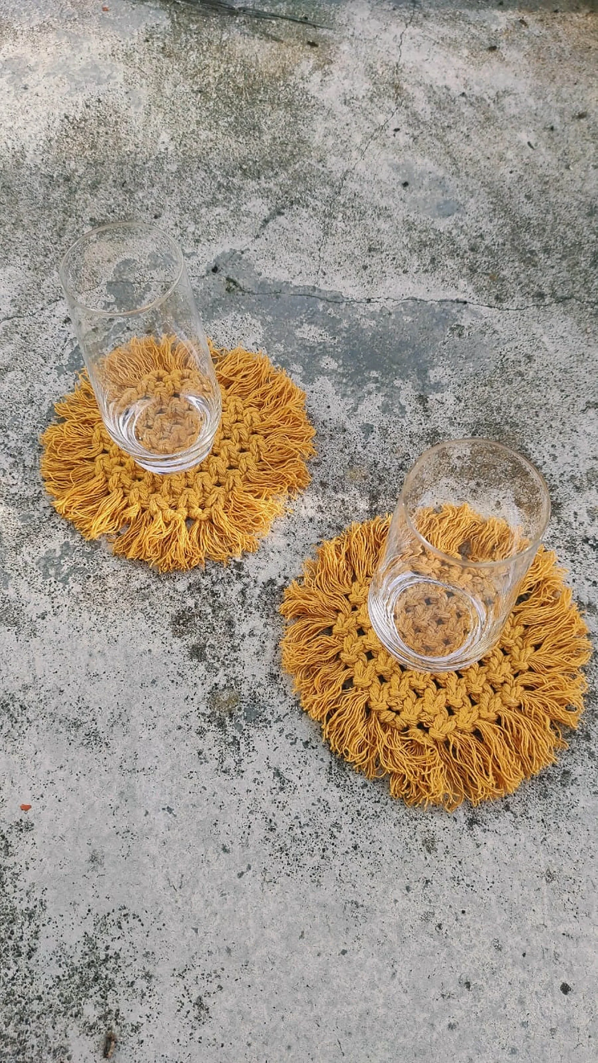 MARIGOLD MACRAMÉ COASTERS