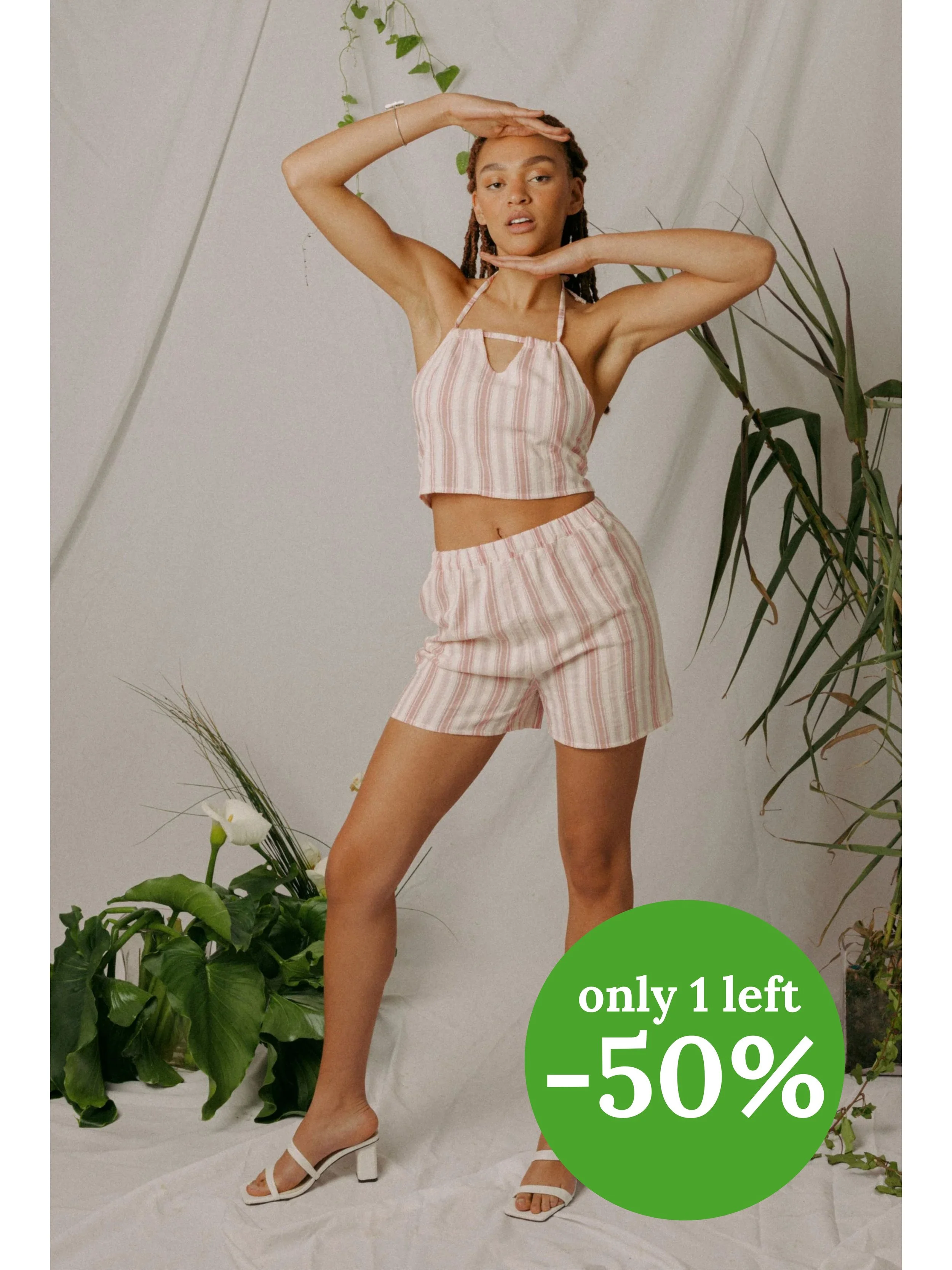 FUNARIA SHORTS - PINK STRIPES