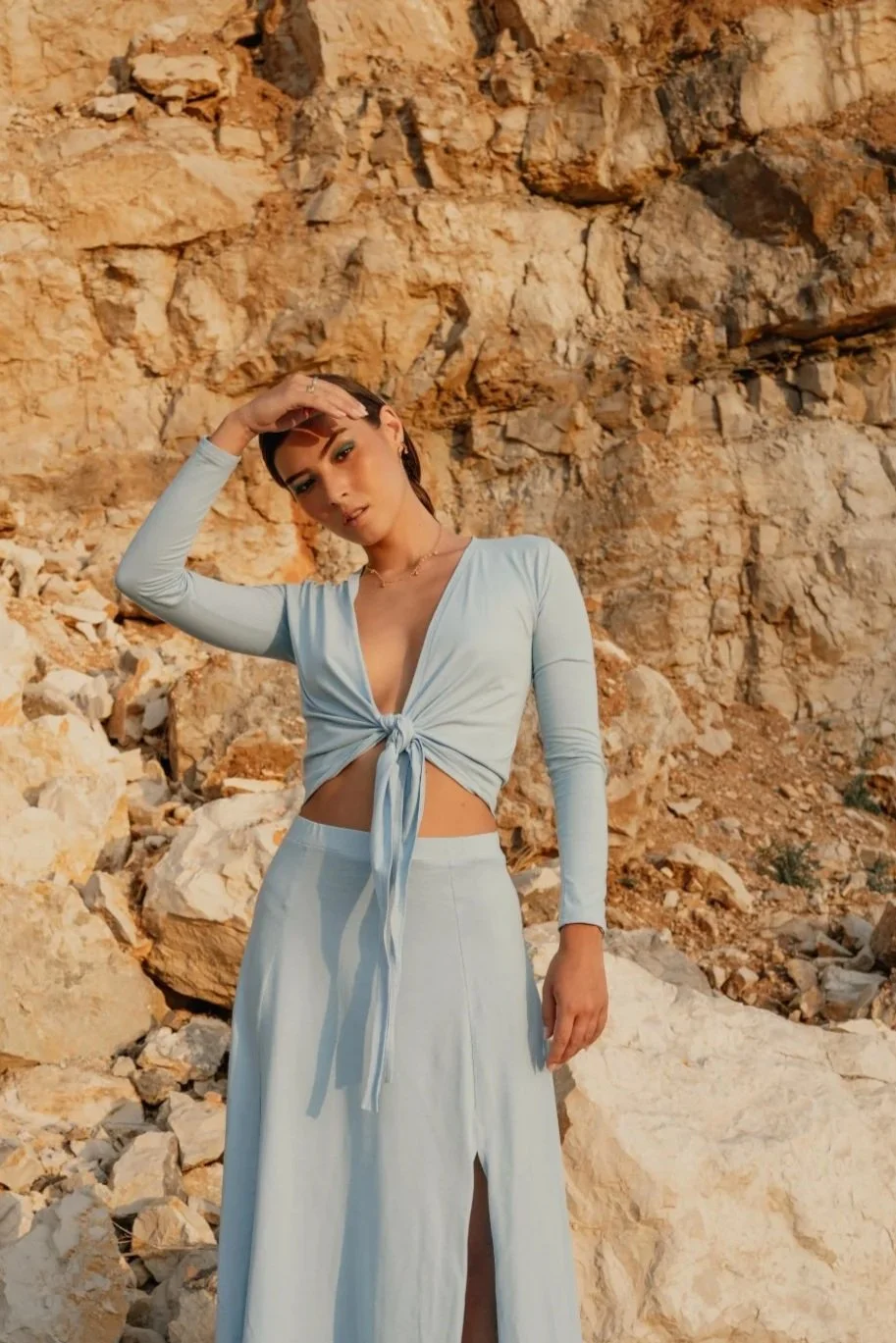 AQUAMARINE BLOUSE - LIGHT BLUE