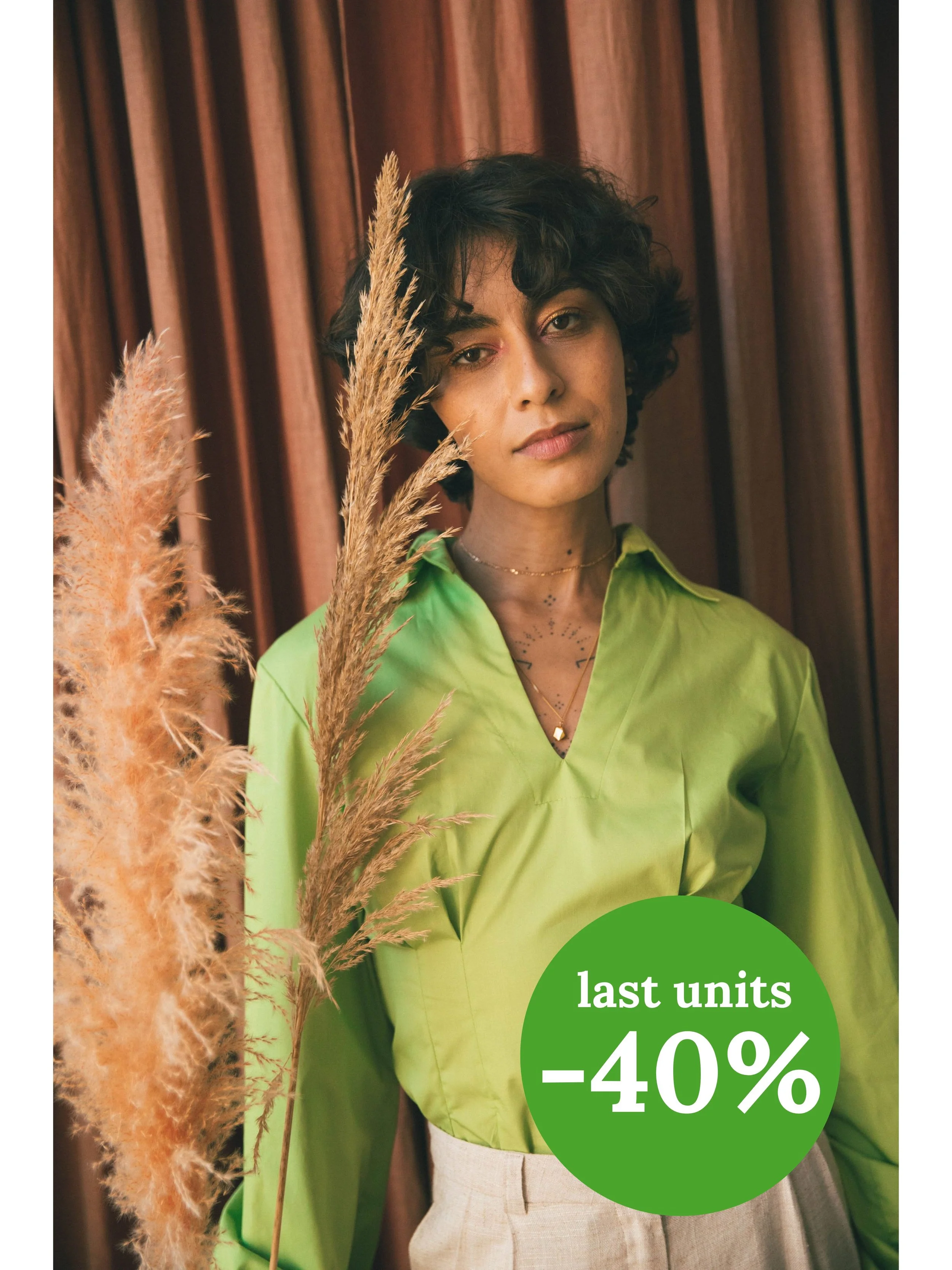 YUCCA  BLOUSE - LIME GREEN