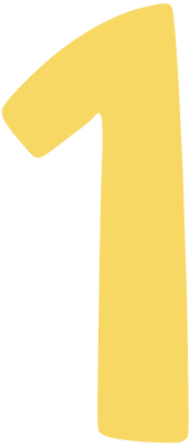 Numéro 1 jaune sur fond blanc