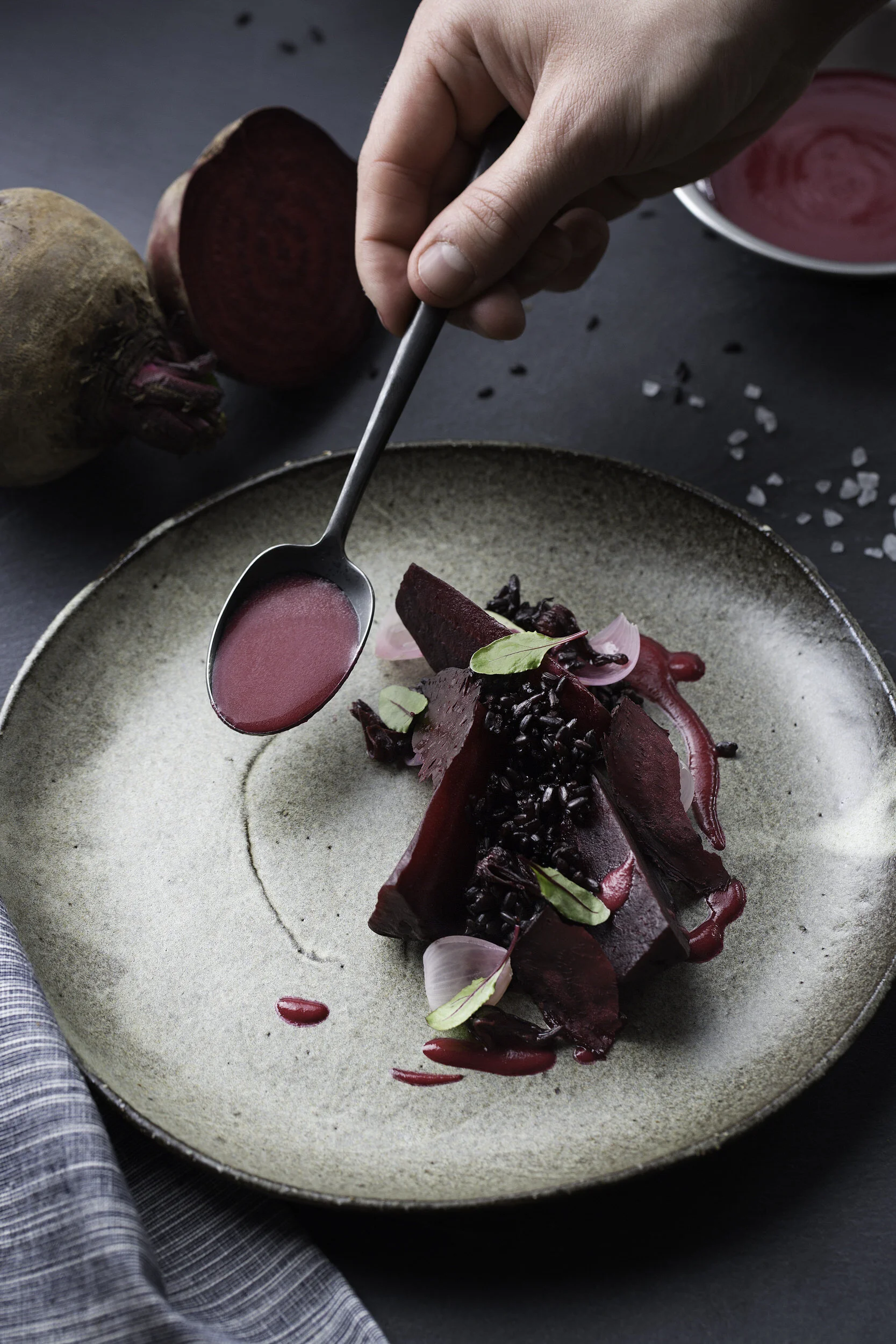  dressage d assiette gastronomique gros plan 