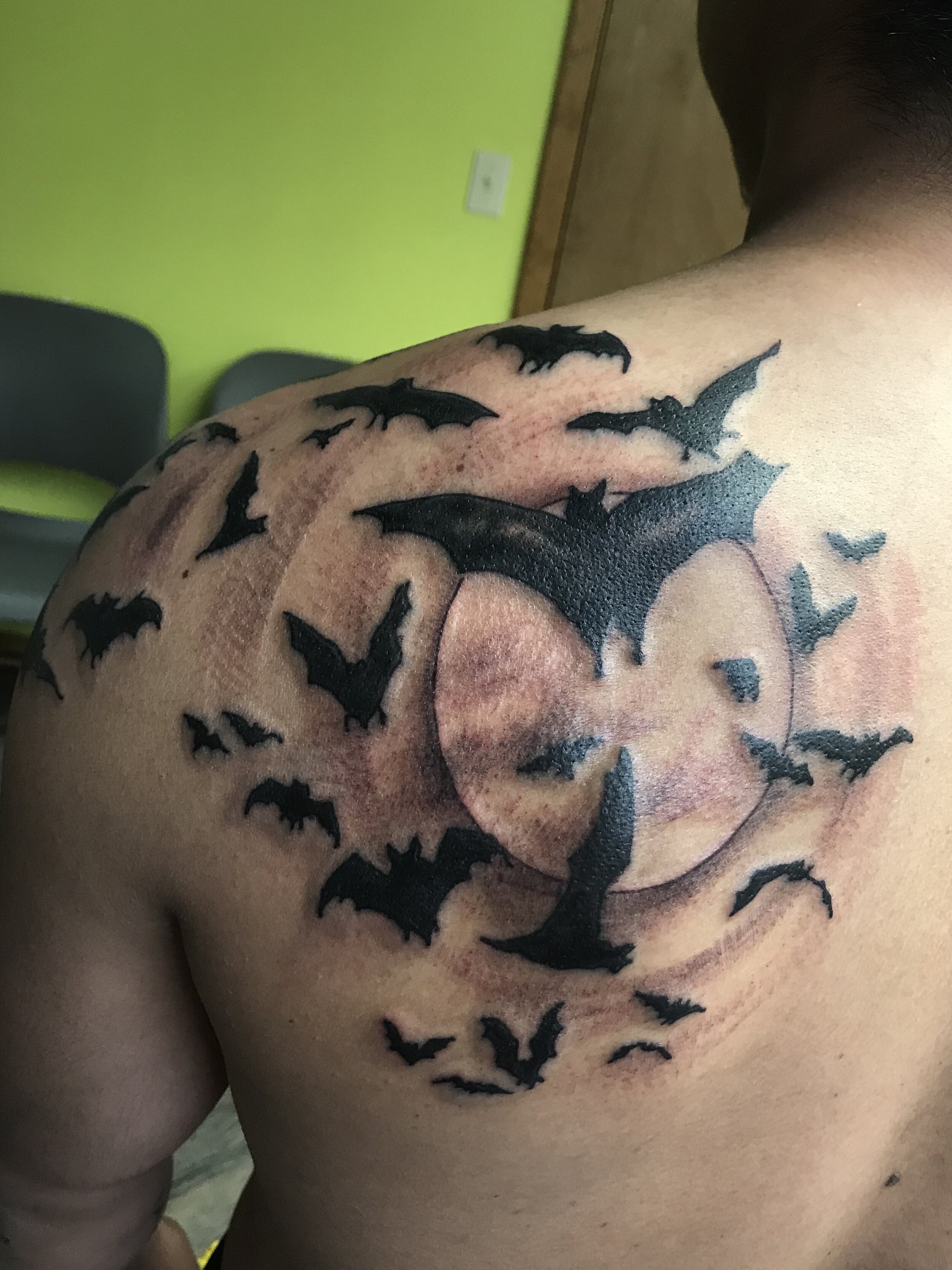 Tattoo tagged with bats blackw chest dots moon witch  inkedappcom