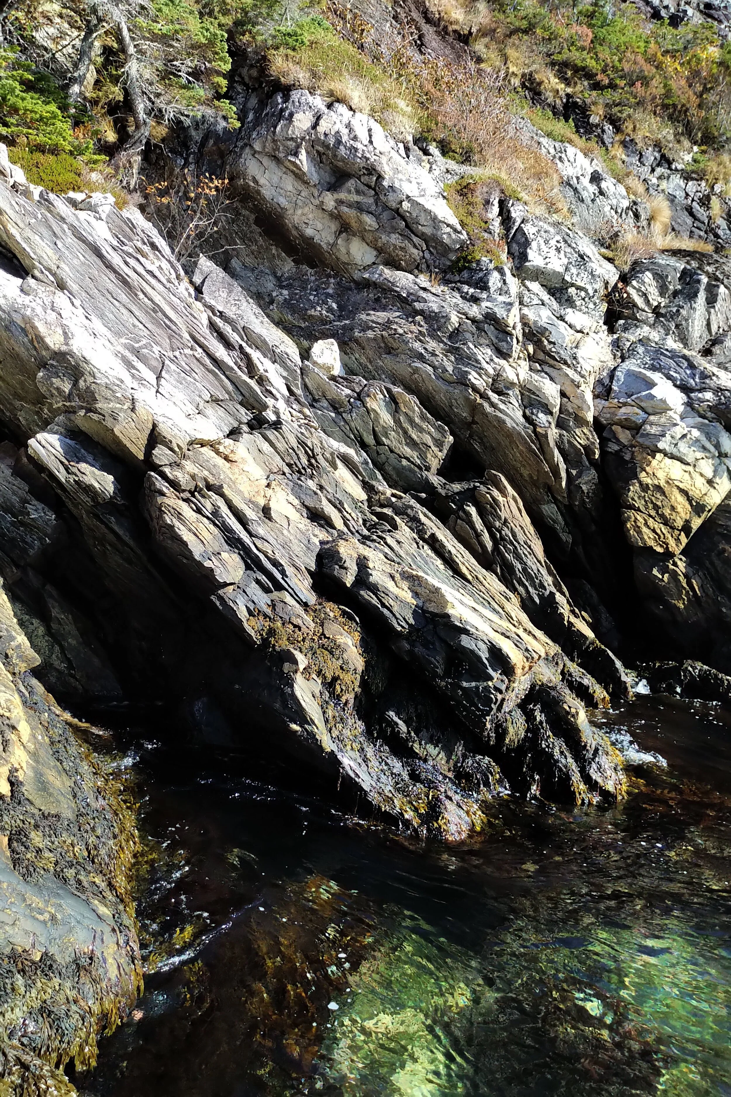 Unusual rock formation in Facheux Bay