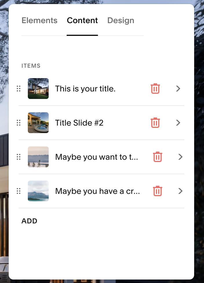 How to Create a Slideshow Banner with Text in Squarespace 7.1 — Grey