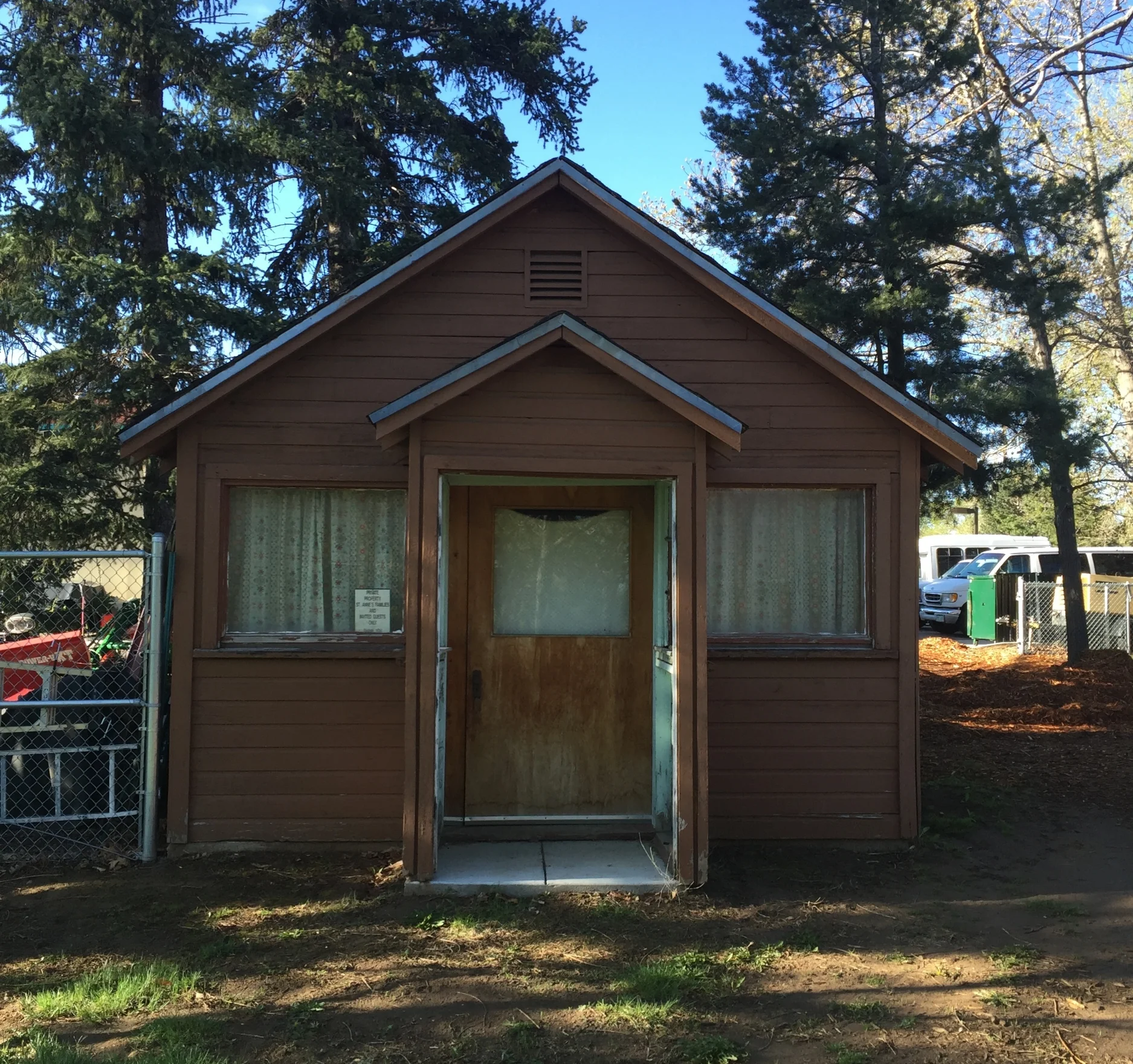 The existing structure had been vandalized and damaged over the years.