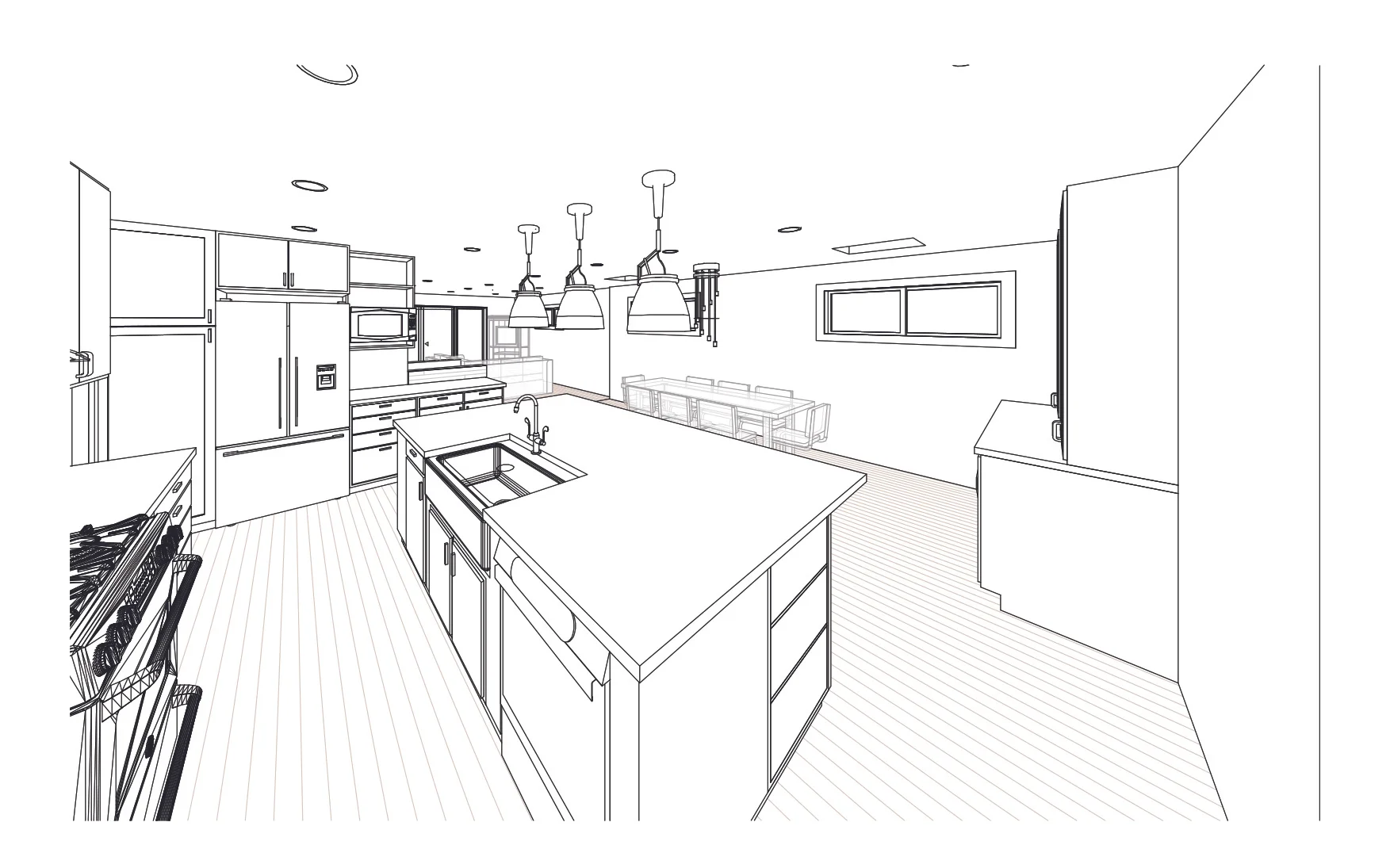 Proposed interior view of new open kitchen