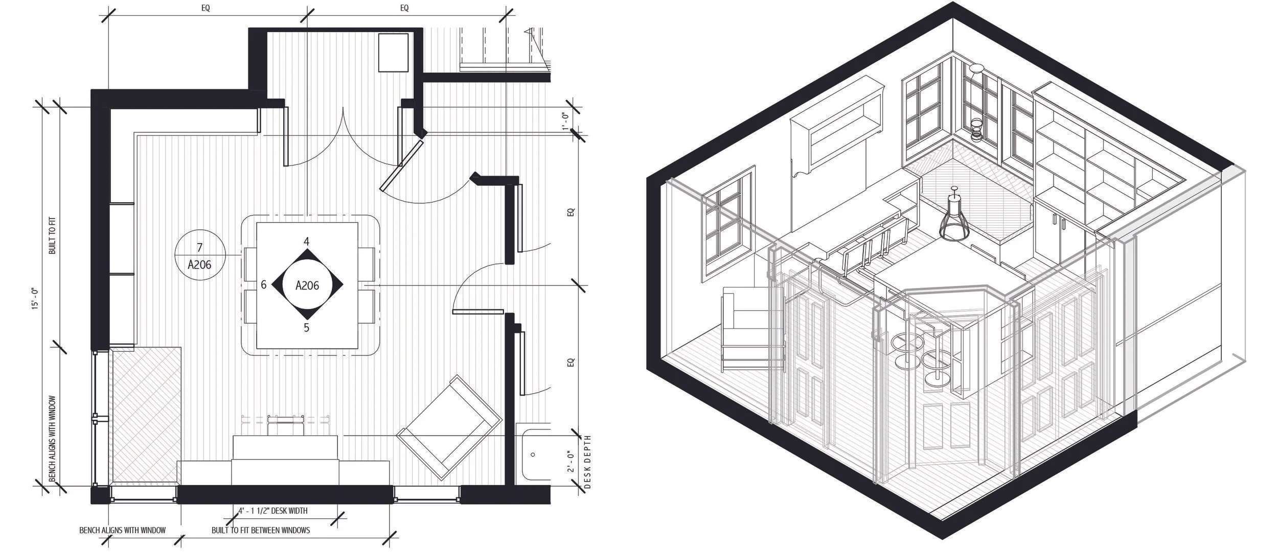 Plan & Axonometric - Office