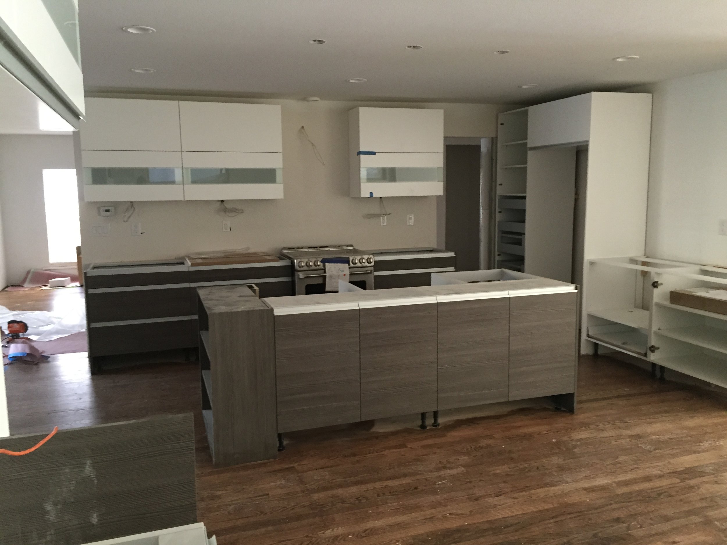 View of new kitchen (under construction)