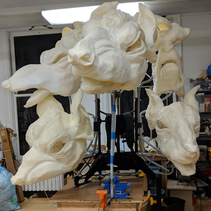  Soft Foam Wearable Costume for seven headed rat king at House Theater’s “Nutcracker” 