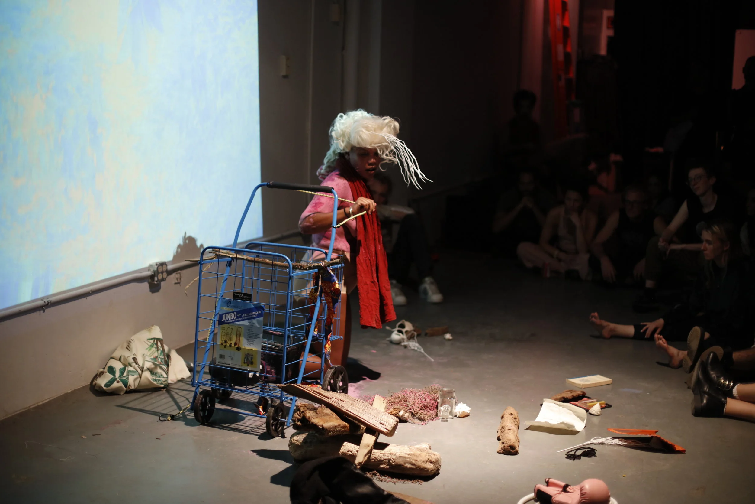  Photo by Miao Jiaxin  An image from my performance “Fragmentina’s Motherland” at Grace Exhibition Space in New York, NY.  Here’s a description of the work and its themes    “Fragmentina, an otherworldly and bewildered being, wakes up on an unknown s