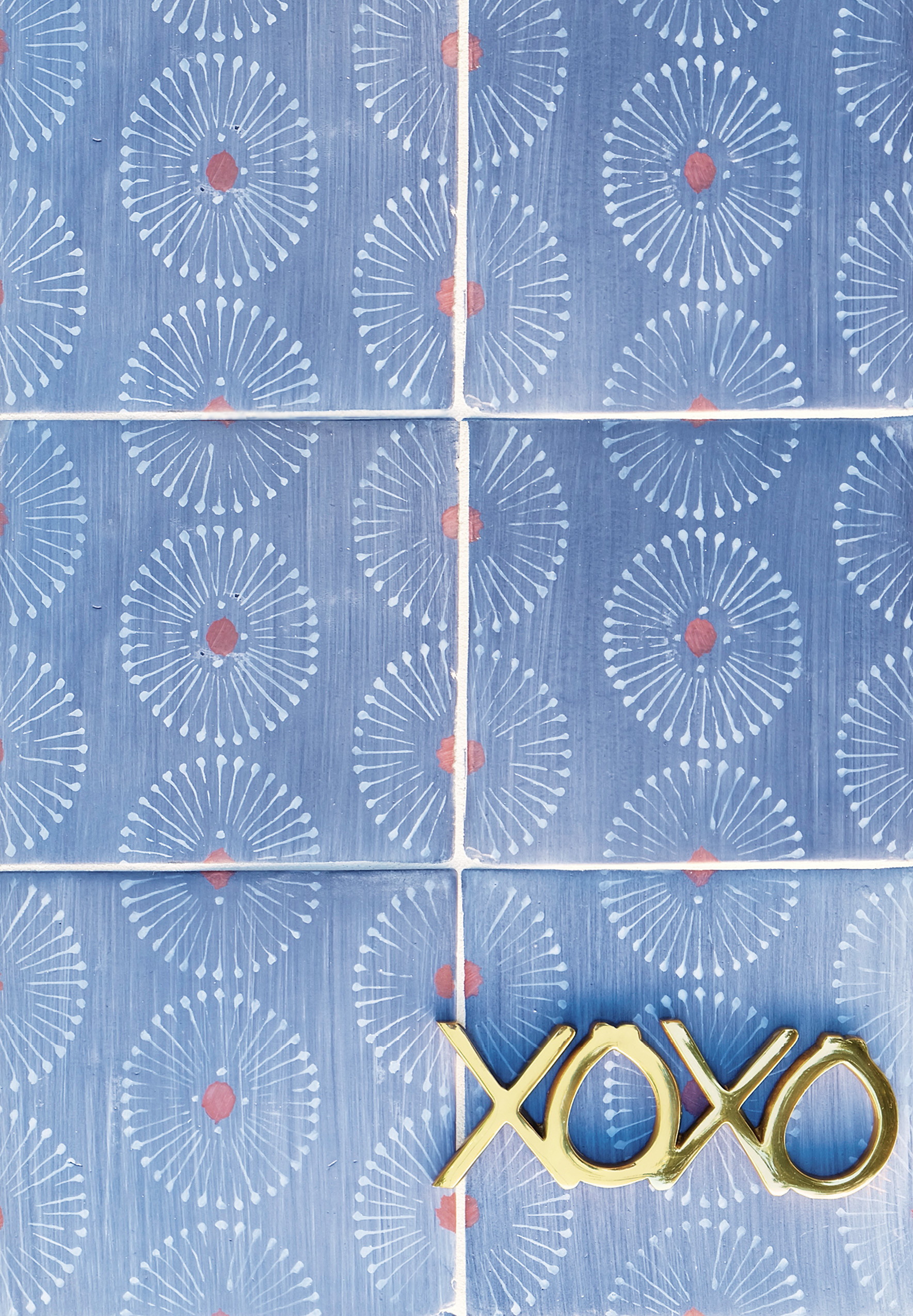 fabric-inspired | hand painted tile | Rue De Rosiers by Tabarka