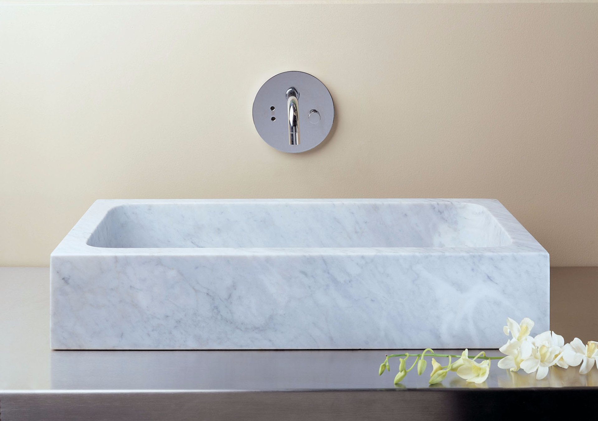 carved marble vessel bathroom sink