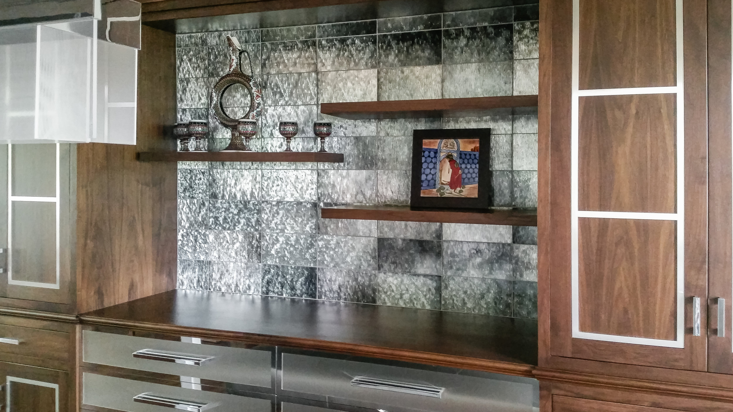 textured antique mirror tile | Gaslight