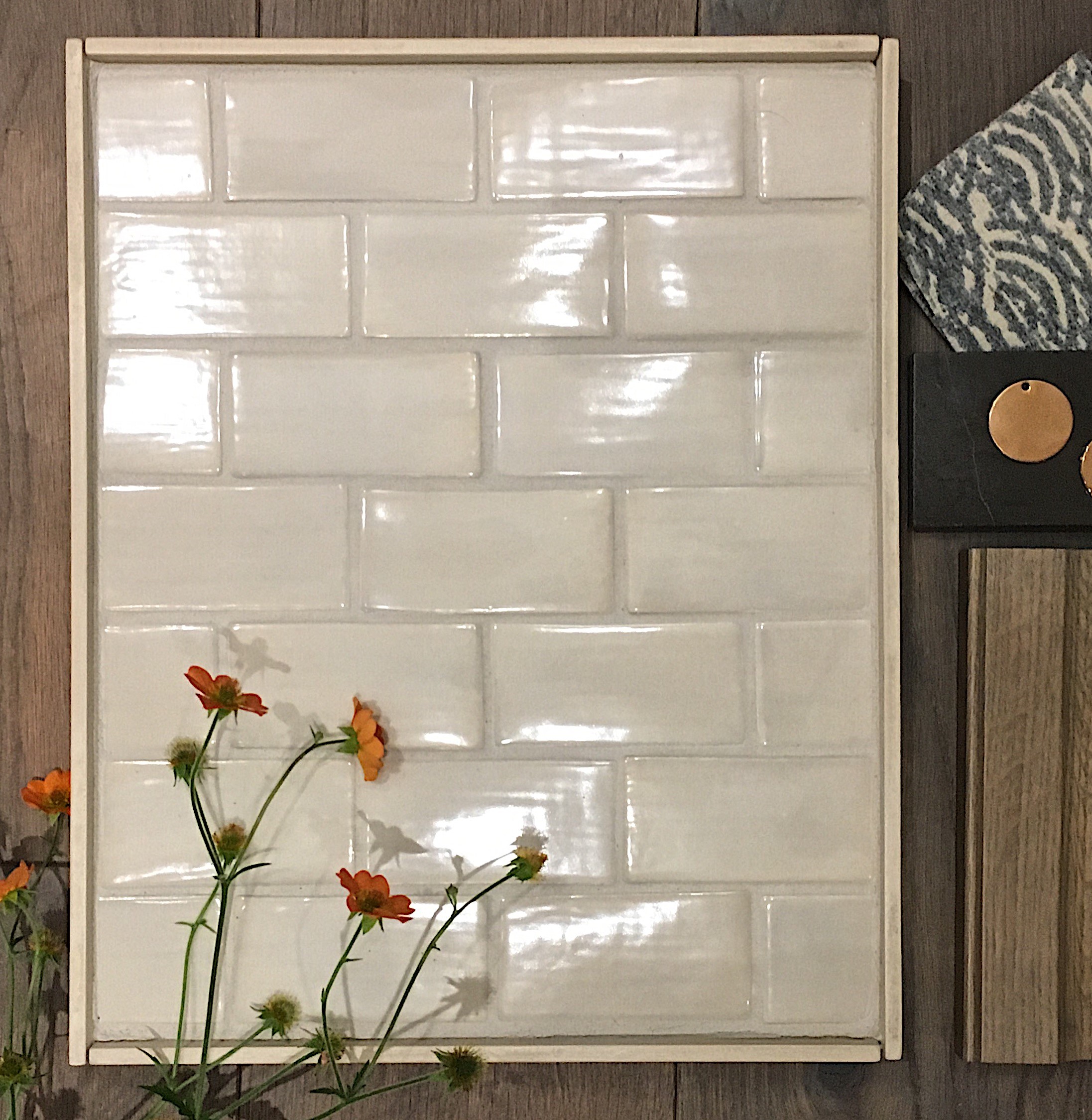Clay Daisies handmade 2x4 in Ice #23