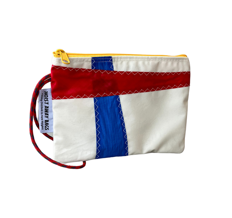TOILETRY SAILBAG (Medium): Royal Blue, Red and Yellow — Hoist Away Bags