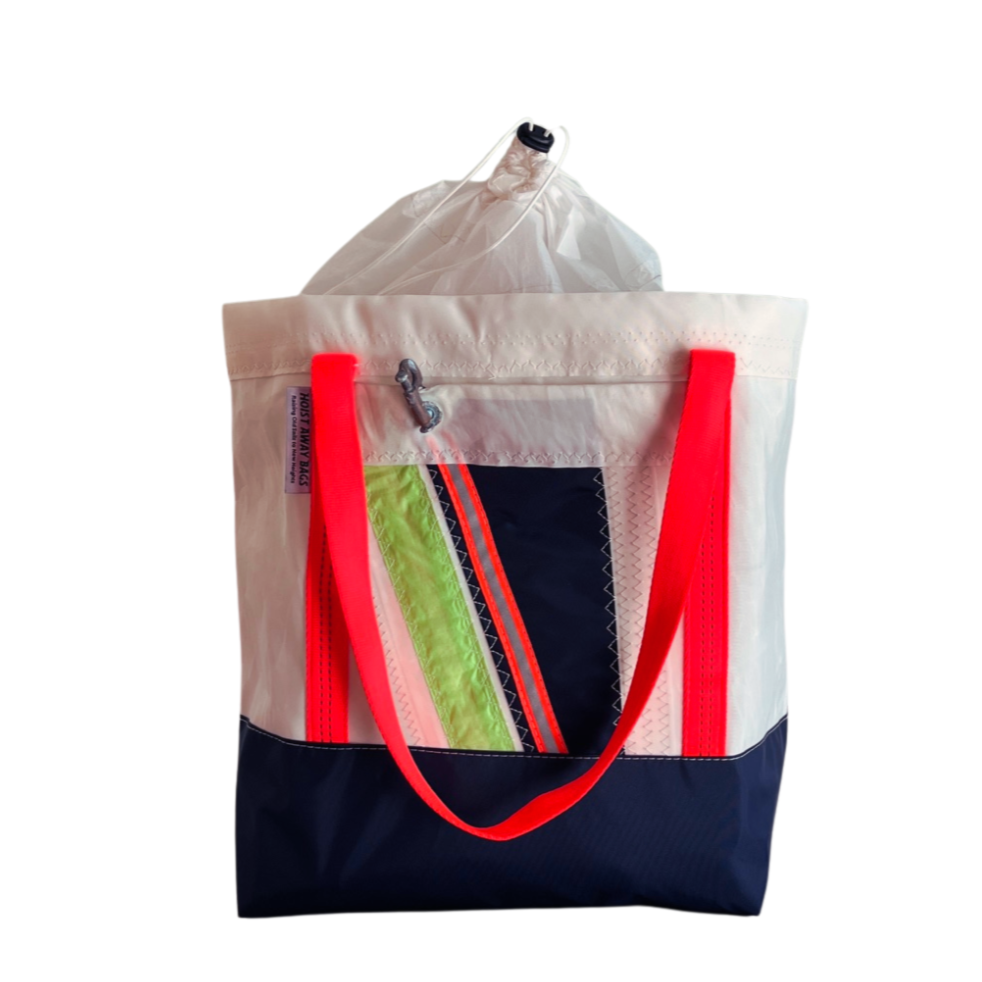STOWAWAY SAILBAG (Medium): Navy, Blaze Orange, Lime Green