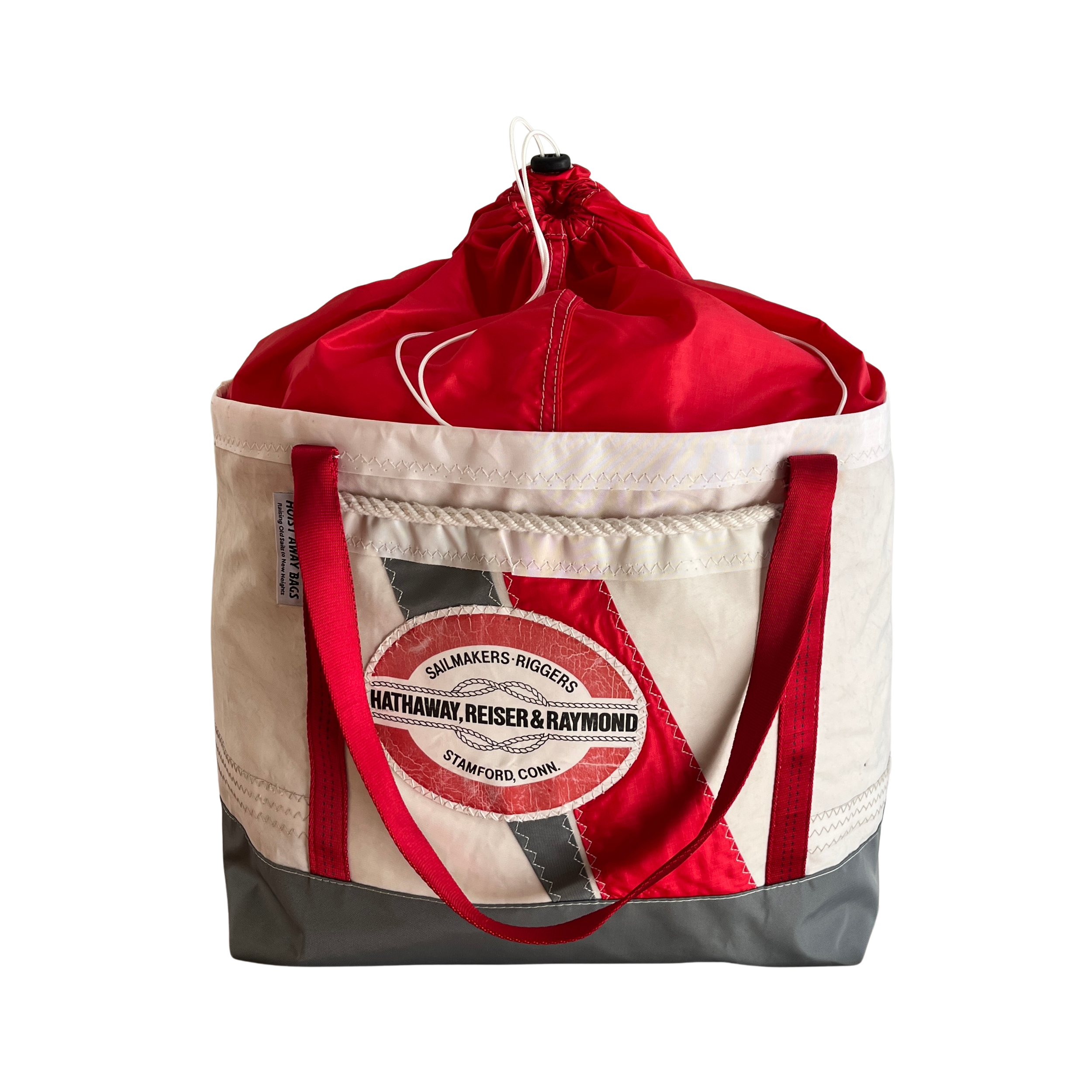 STOWAWAY BAG (Large): Dark Gray and Red