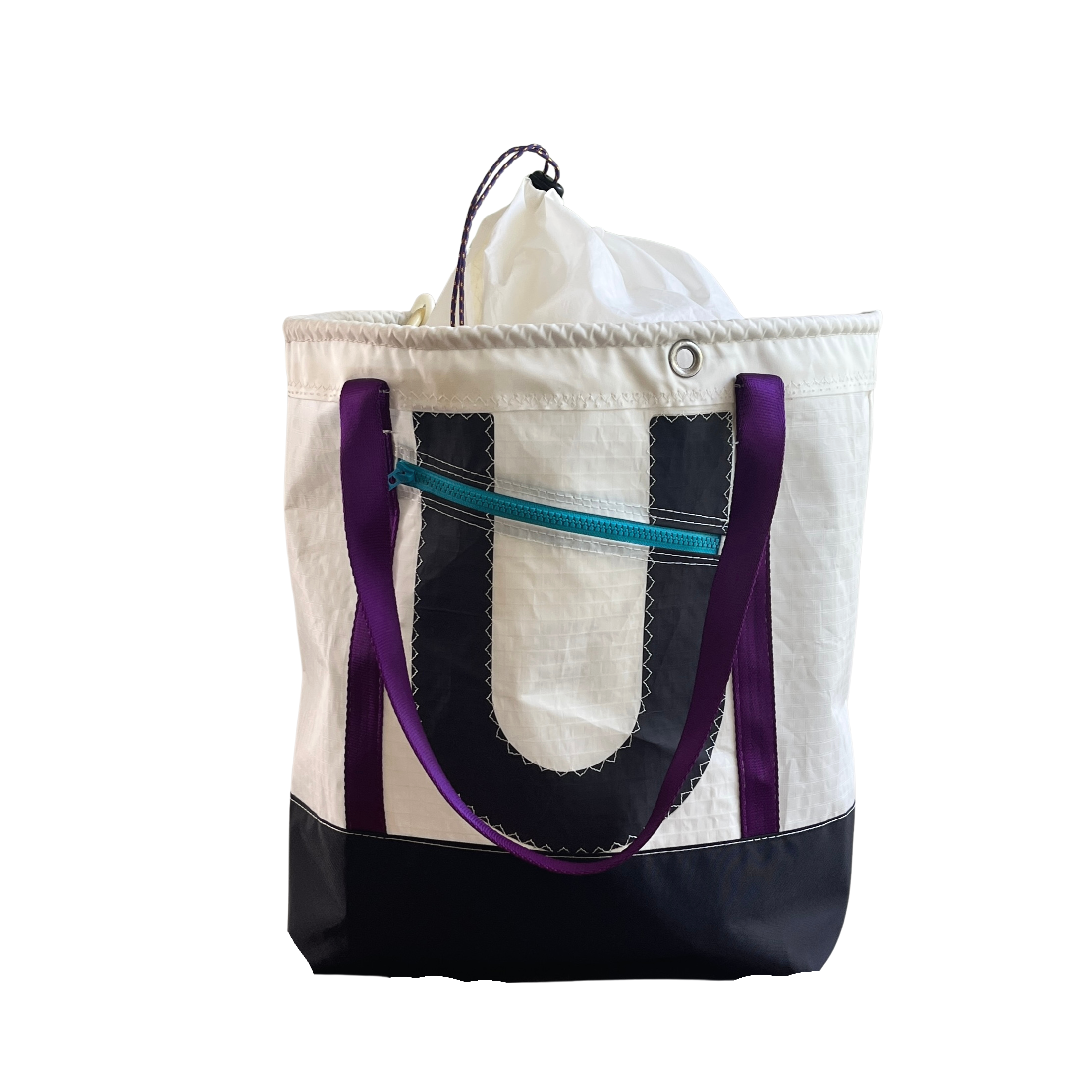 STOWAWAY SAILBAG (Medium): Black, Aqua and Purple