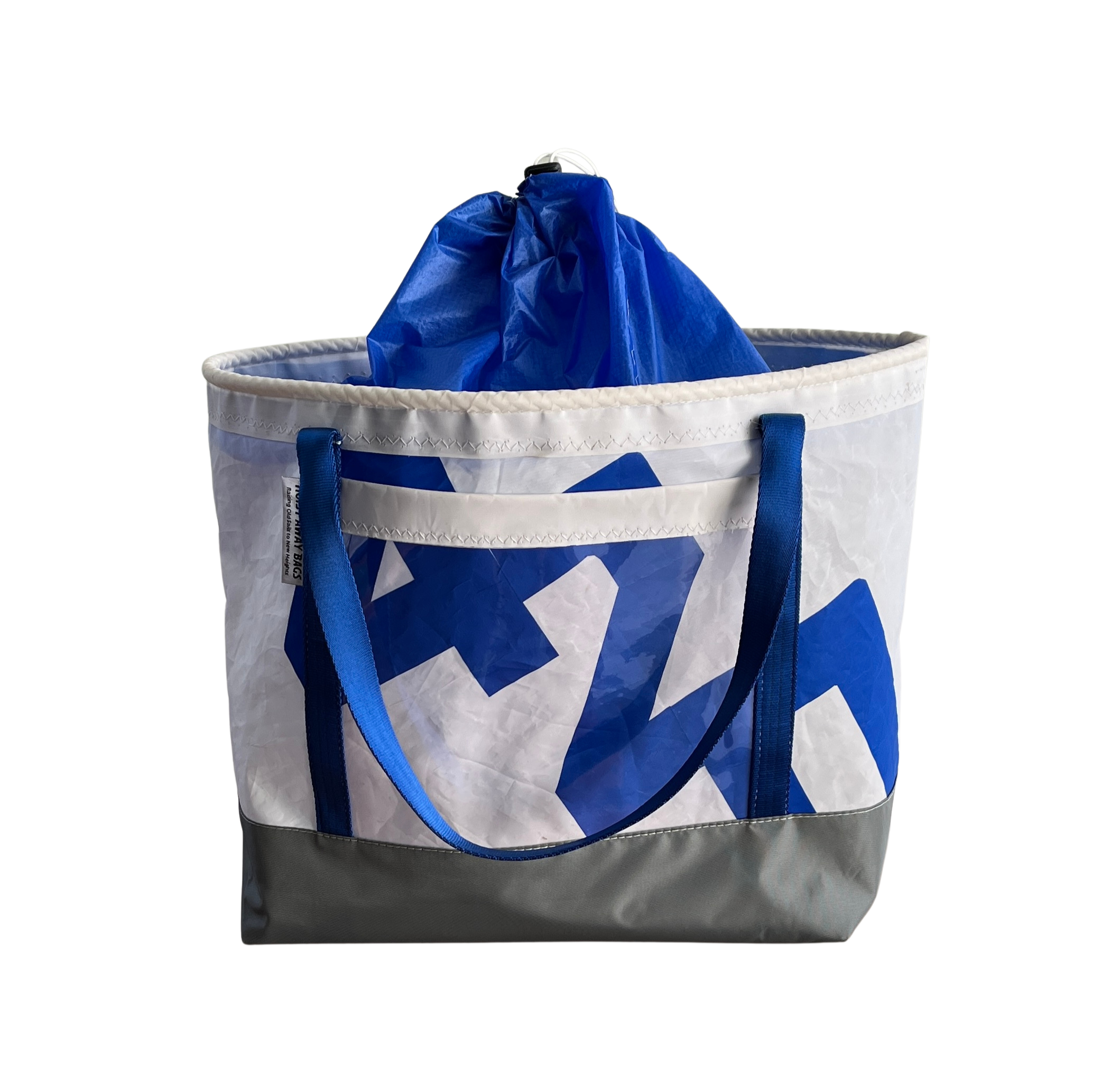 STOWAWAY BAG (Large): Dark Gray, Royal Blue and Orange