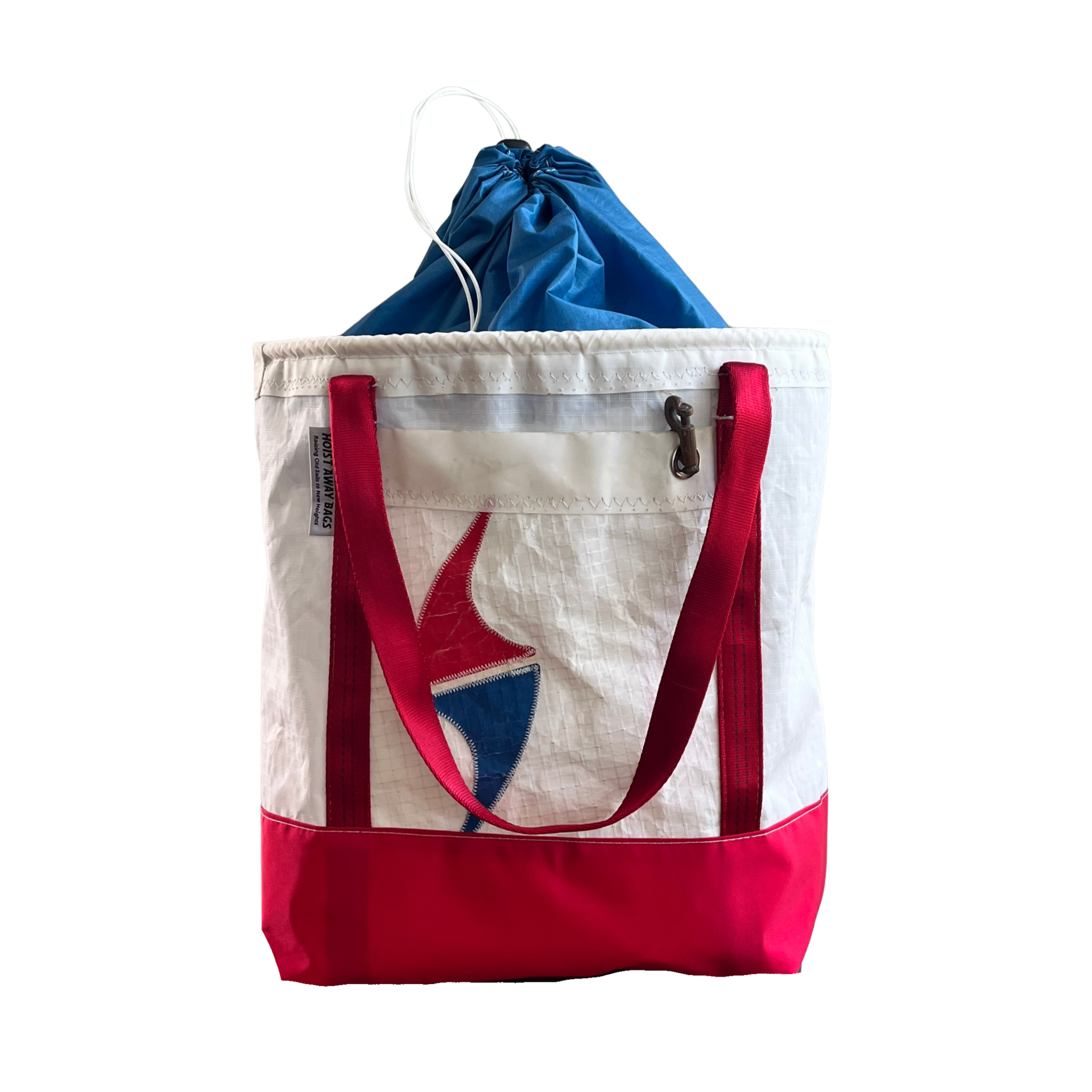 STOWAWAY SAILBAG (Medium): Red and Dusty Blue