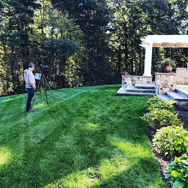 Finally getting our work professionally photographed!  Glad to have the eye of Brian Walters on such a beautiful morning. 🌳🌿📸 #newenglandlandscapes #hardscaping #walpole #oakwoodslsndscaping #designandbuild @bdw_photography