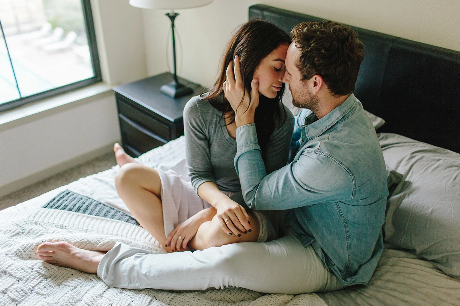 Natural light in home intimate lifestyle session
