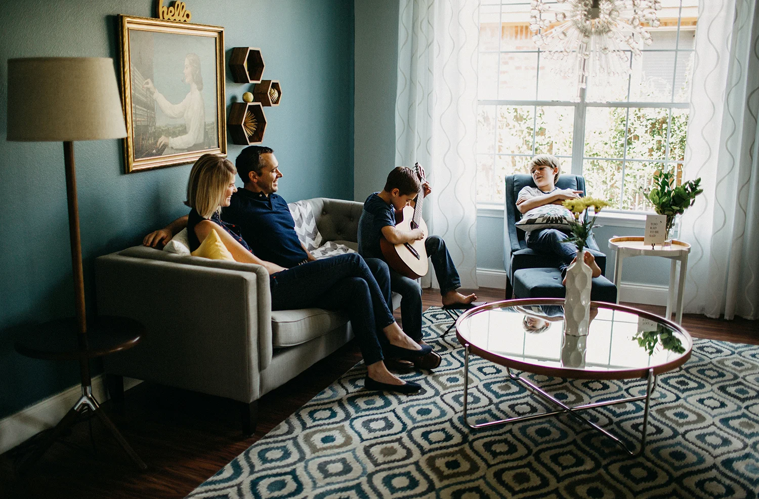 In home lifestyle photography of San Antonio family