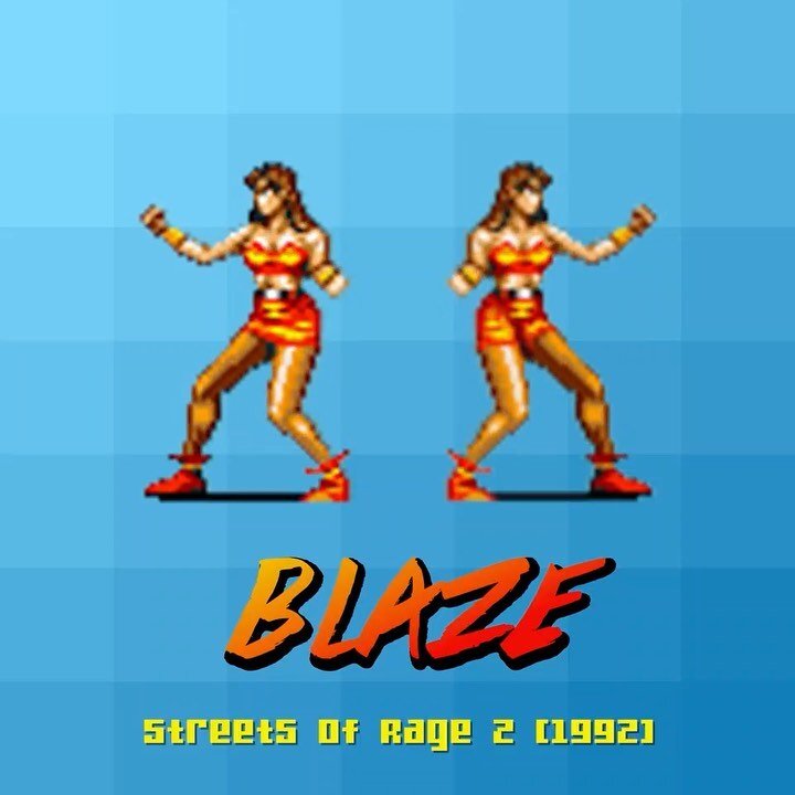Look, I know no one is asking for alterations to nearly 30 year old video game animations, but here we are. 

I gave my sis Blaze Fielding from Streets of Rage 2 (1992) a pair of shorts instead of a skirt. I&rsquo;m not trying to cover her up or tell