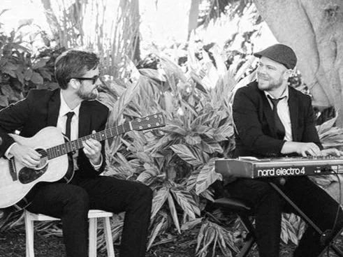 2 Musicians playing keyboard and guitar for wedding ceremony