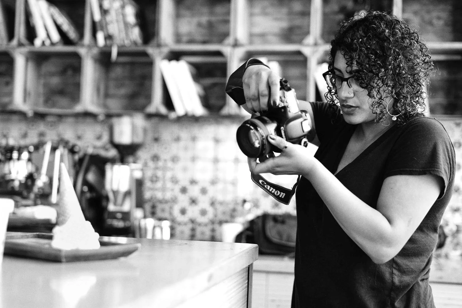 Farrah taking photos at Dolcezza Factory, photo by Kyle Myles