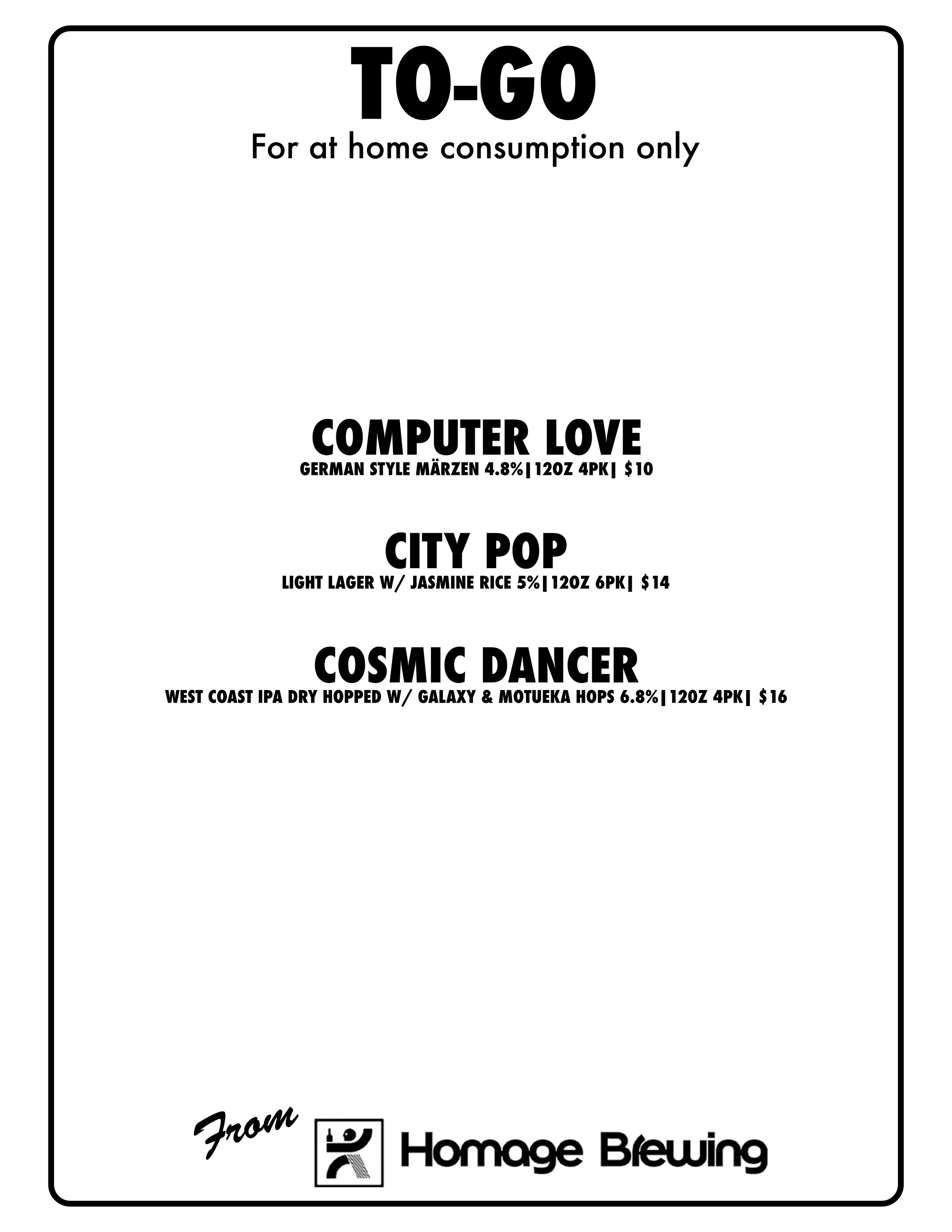 To-Go List of 4 Packs & 6 Packs of Canned Beer. Crispy Cold Lagers, Hoppy Ales, Tart Saison Spritz & More.