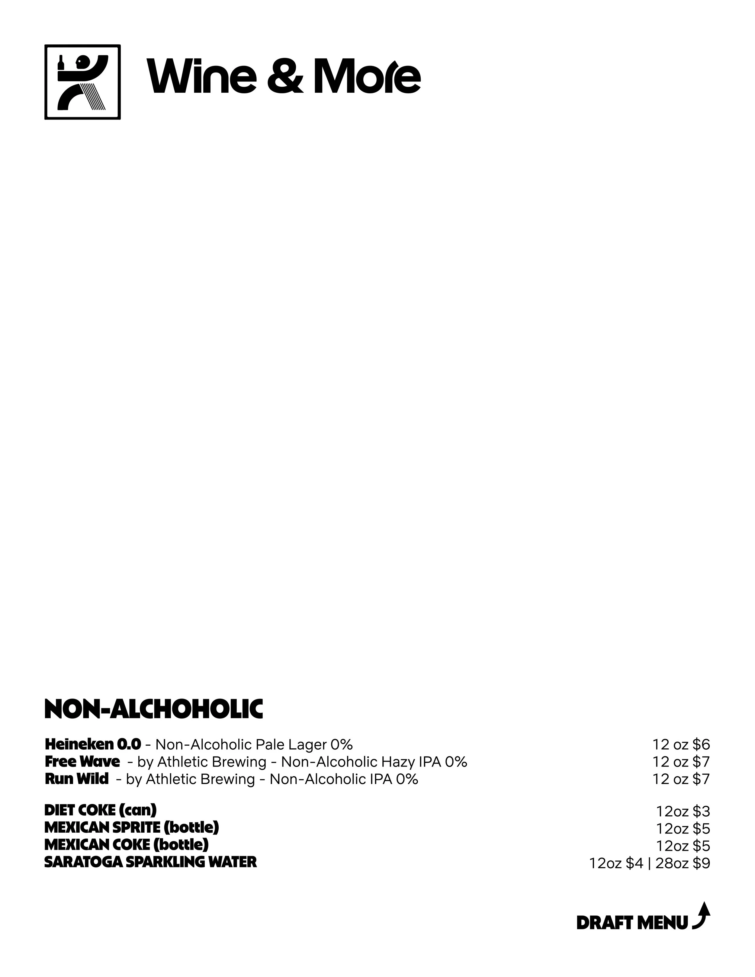 Natural Wines, On-Site Cellared Saison Bottles, Cocktails, & Snacks