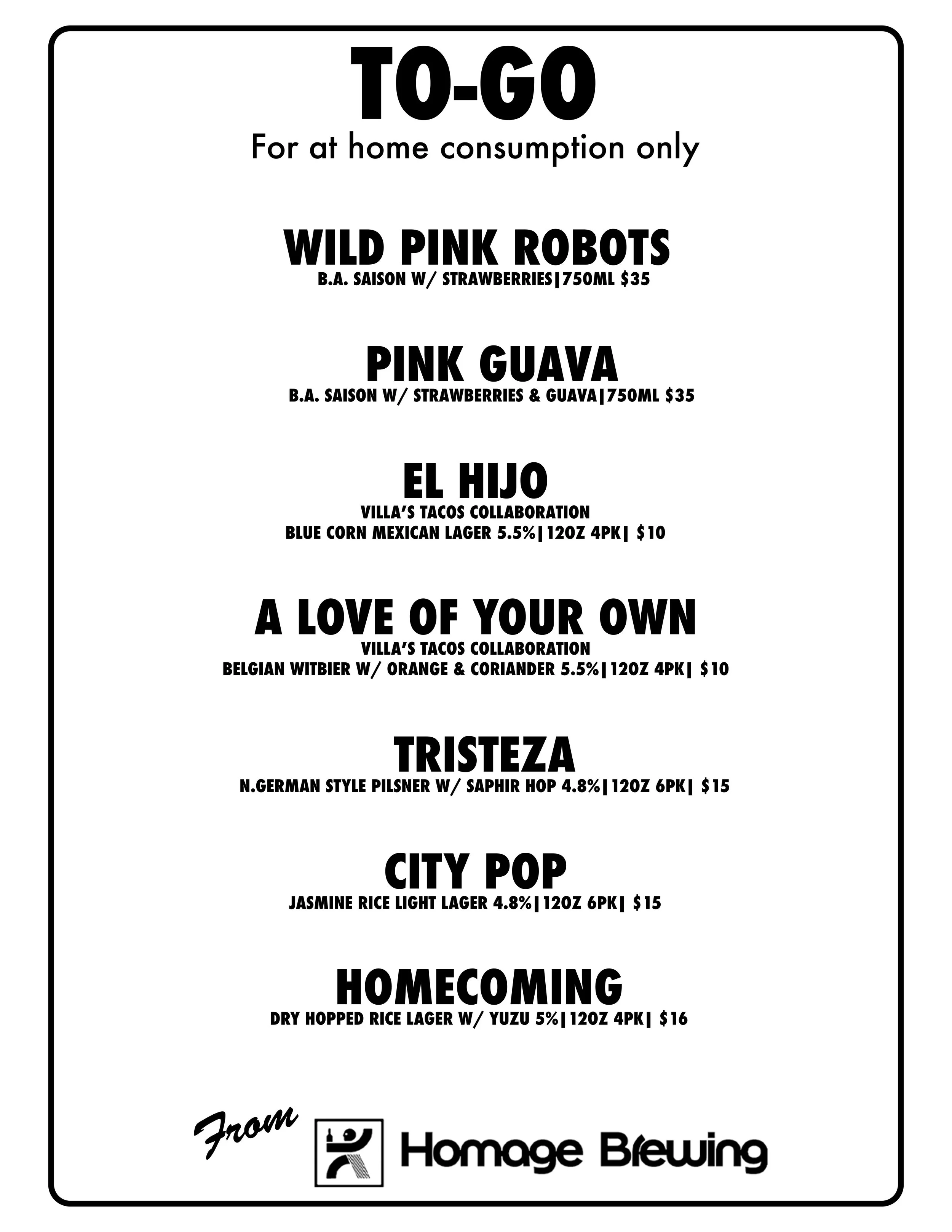 To-Go List of 4 Packs & 6 Packs of Canned Beer. Crispy Cold Lagers, Hoppy Ales, Tart Saison Spritz & More.