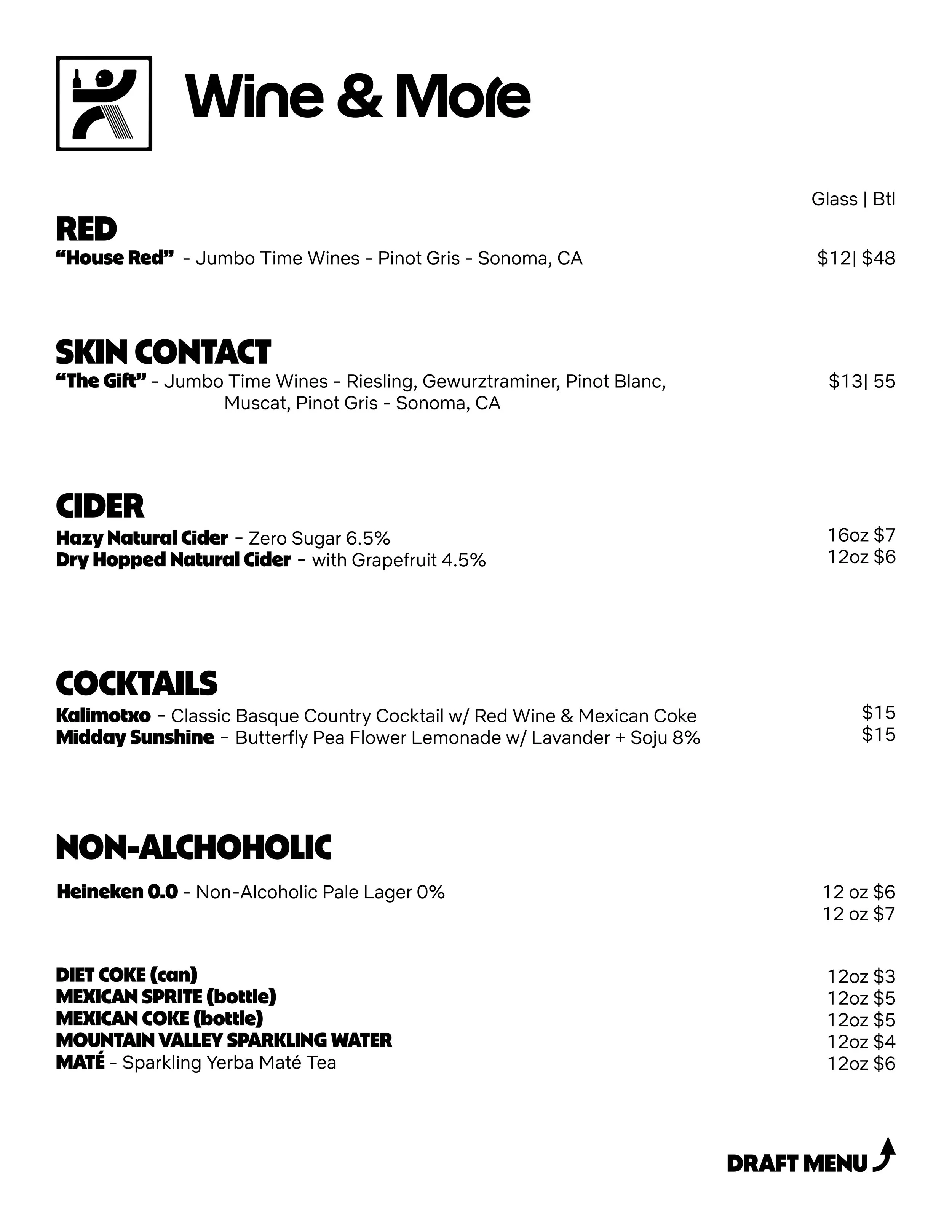 Natural Wines, On-Site Cellared Saison Bottles, Cocktail