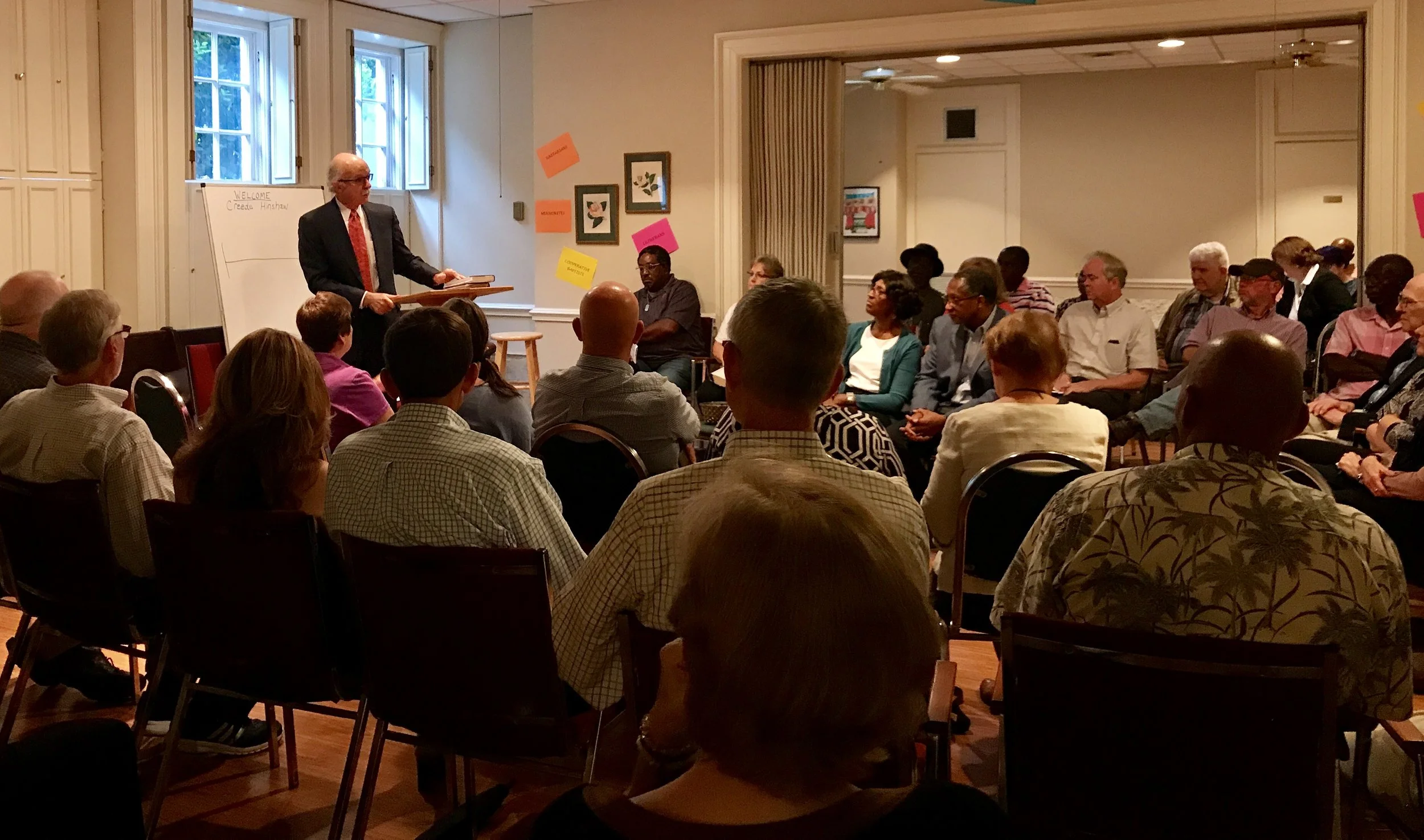 Creede Hinshaw teaching Adult Sunday School