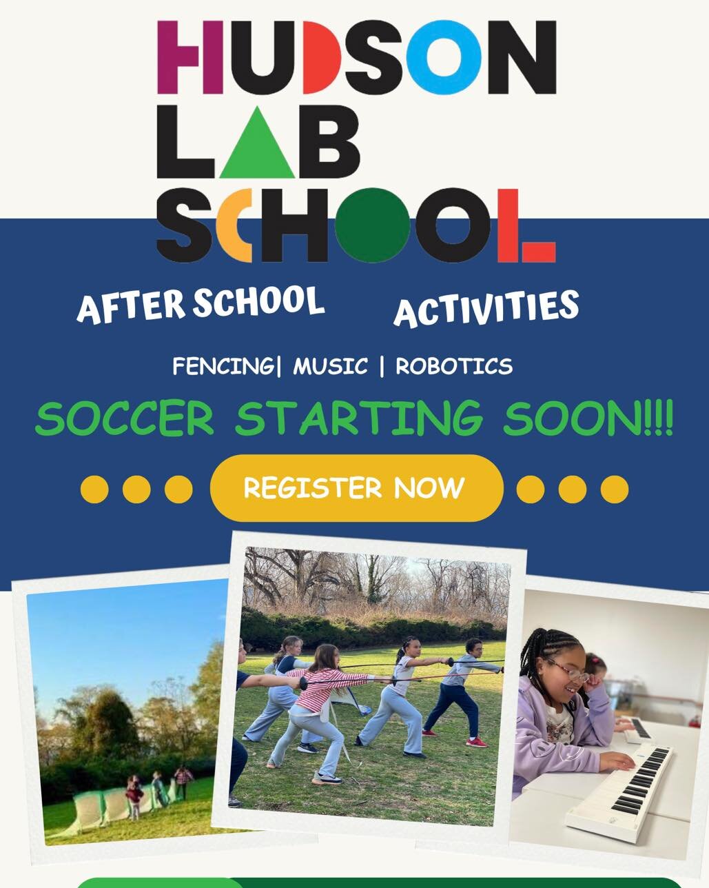 Come and Kick off your afternoons with us! ⚽️⚽️⚽️ Soccer is now open for registration! Register your child now and score big with new skills, friends and memories! 🥅 ⚽️ 🥅 Open to students in kindergarten-6th grade.  #hudsonlabschool #afterschool #s