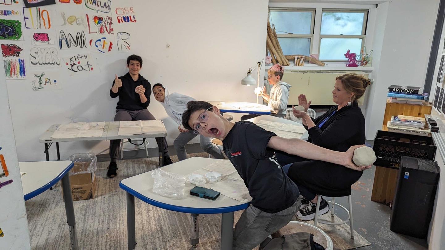 Check out our middle schoolers in their exploration classes! Clay making with Karen and Music with Nikos! Simon, we can&rsquo;t wait to see what you create!  #hudsonlabschool #MiddleSchool #middleschoolers #explorations
