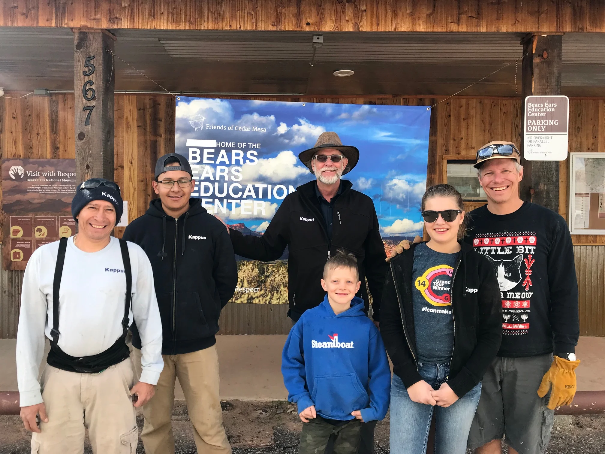 Some of Kappus Landscape’s volunteer work crew for the Bears Ears Visitor center in Bluff, Utah.