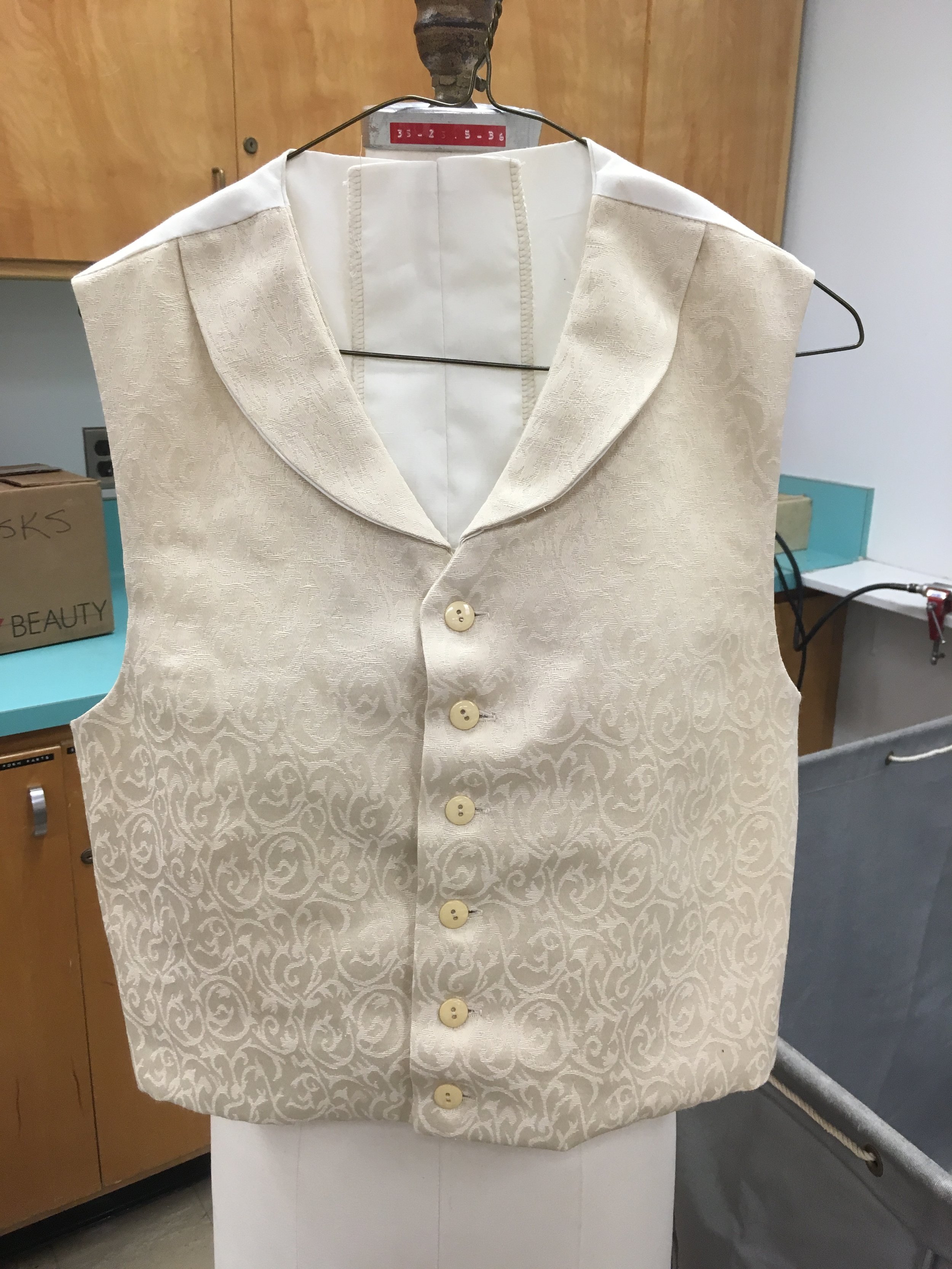  A stock vest made for the University archives, 
