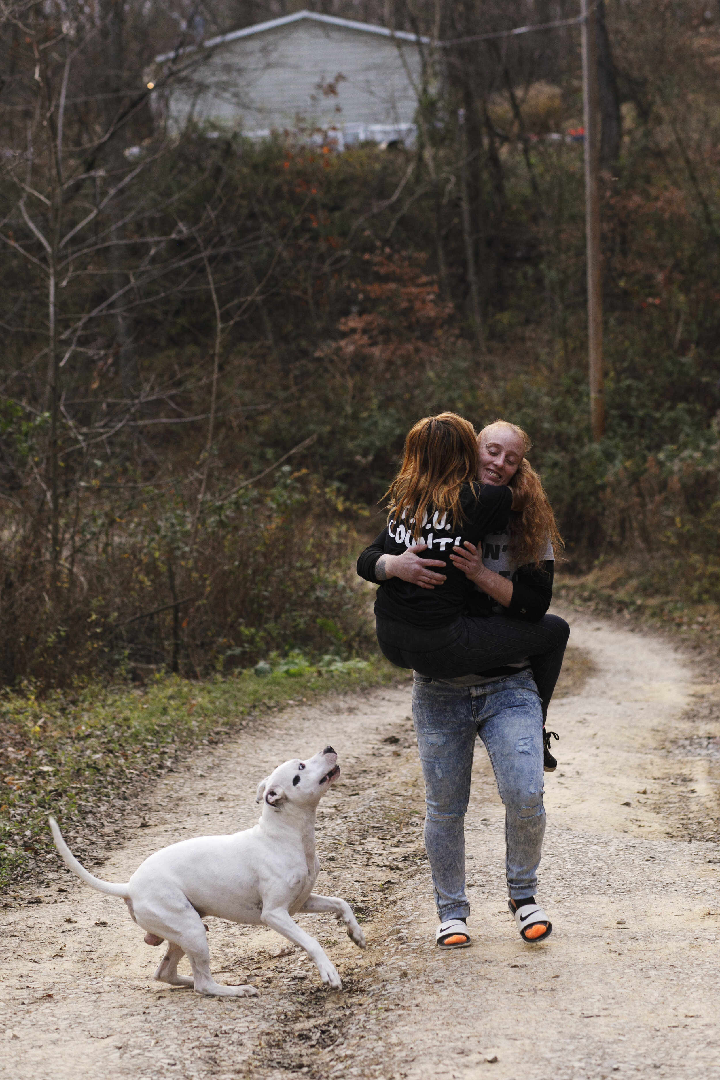  Tasia runs to greet Staci, jumping into her arms with her dog Romeo. “[Tasia] didn't like us kissing, holding hands… she was always like competing with Staci… She would say she hated when I kissed Stacy because it made her feel like I loved Staci mo