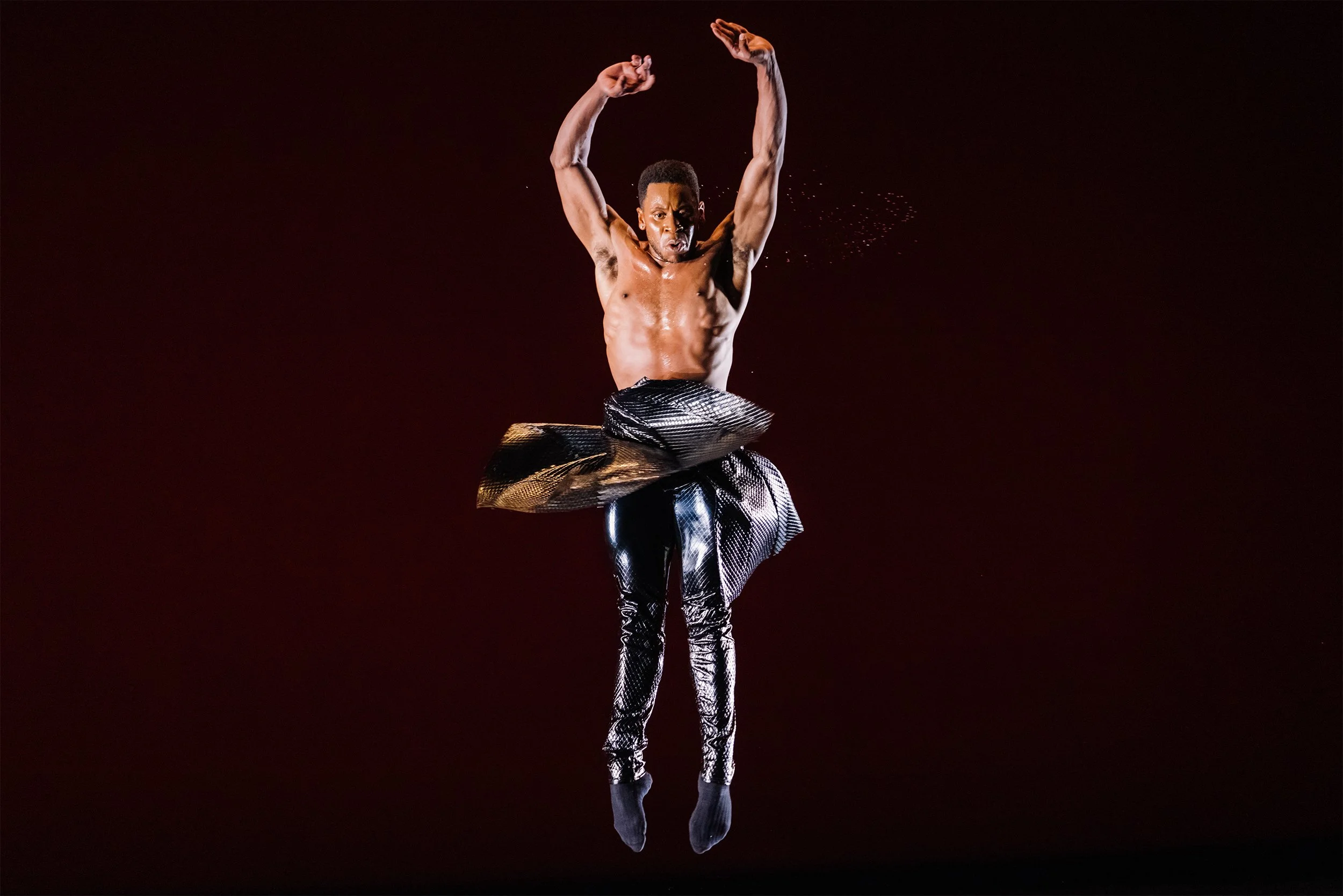Jared Kelly, a dancer in the company BalletX, performs during the premiere of “Exalt” as part of the Global Arts Live's Winter Dance Fest at the Cutler Majestic Theatre in Boston, Mass. on Feb. 4, 2023.