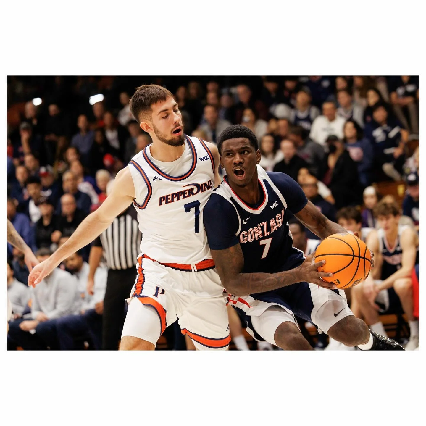 Gonzaga plays an NCAA college basketball game against Pepperdine, Sunday, Dec. 28, 2025, Malibu, Calif. (AP Photo/Carlin Stiehl)

First assignment with @apnews

#ncaa #basketball #photojournalism #sportsphotography #collegebasketball