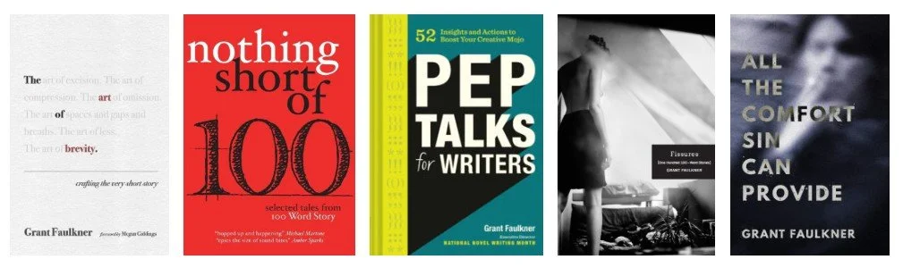 Five book cover images in a row