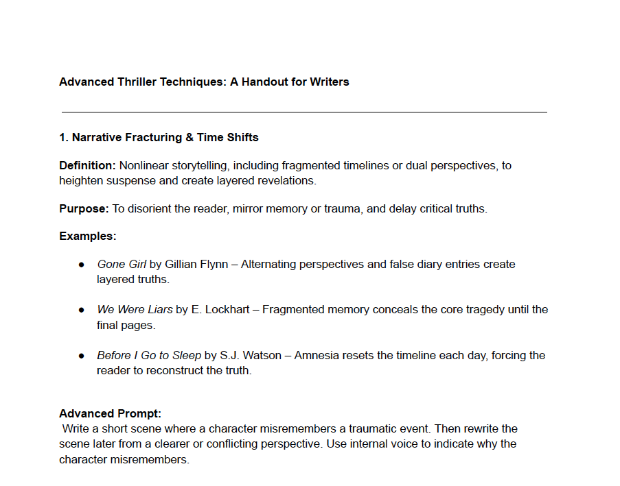 Advanced Thriller Techniques