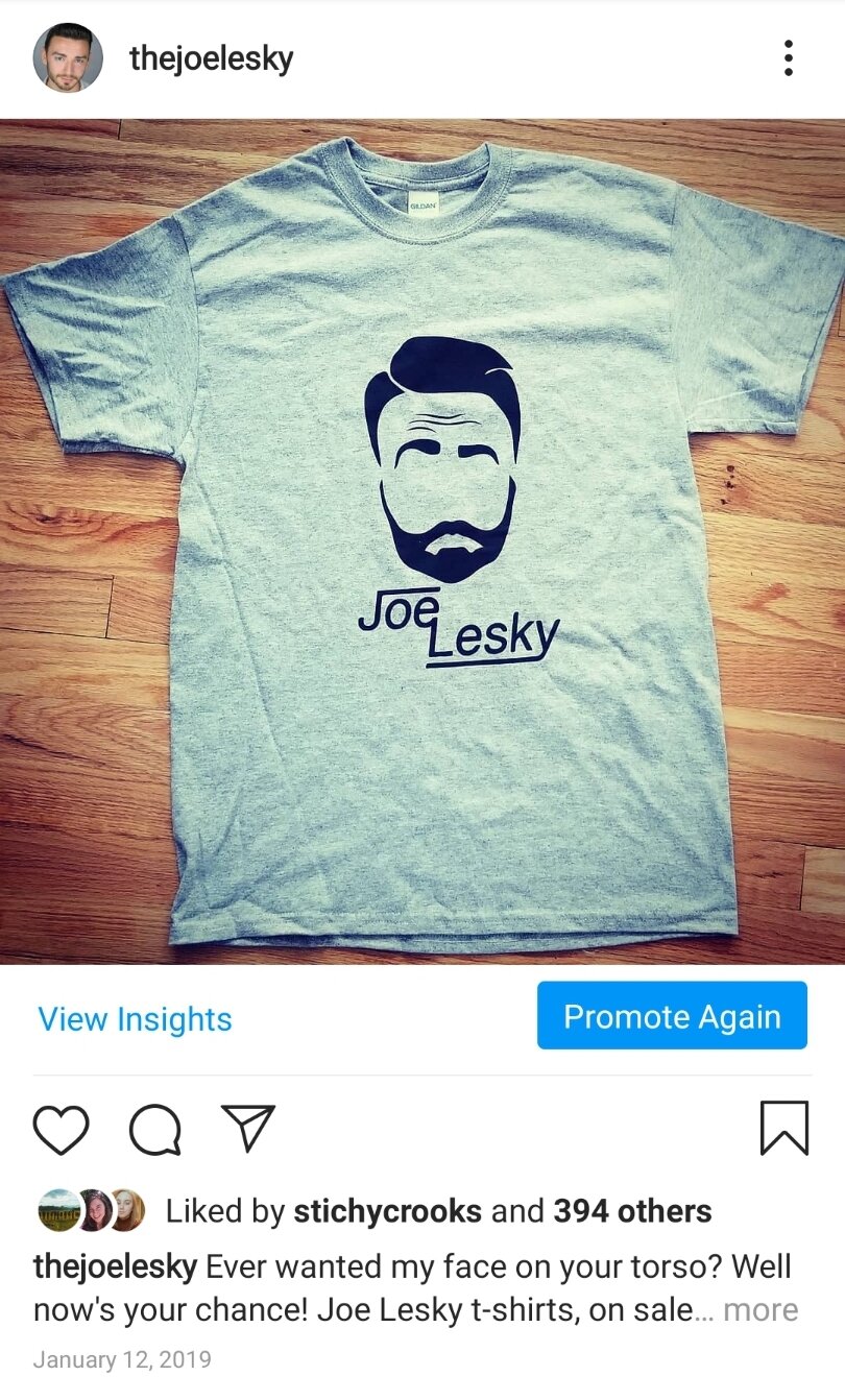 Joe Lesky T-Shirts IG Campaign