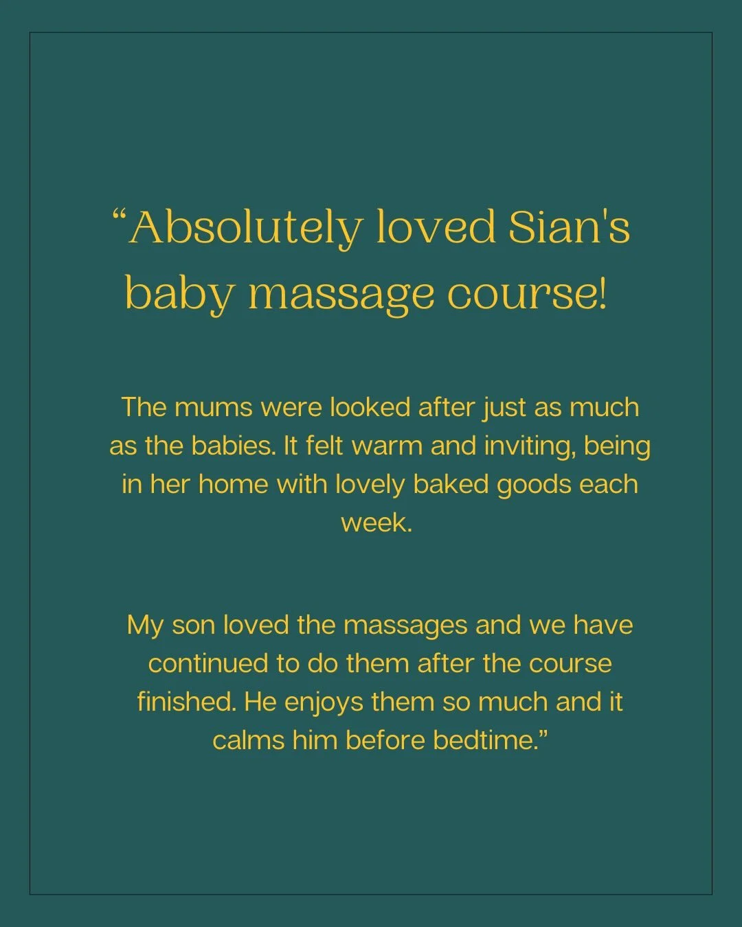 Some beautiful words and images from a few of the parents I&rsquo;ve had the privilege of accompanying on their journey recently.

Baby massage is the what, matrescence is the how and co-regulation is the why, you could say. 

There are so many benef